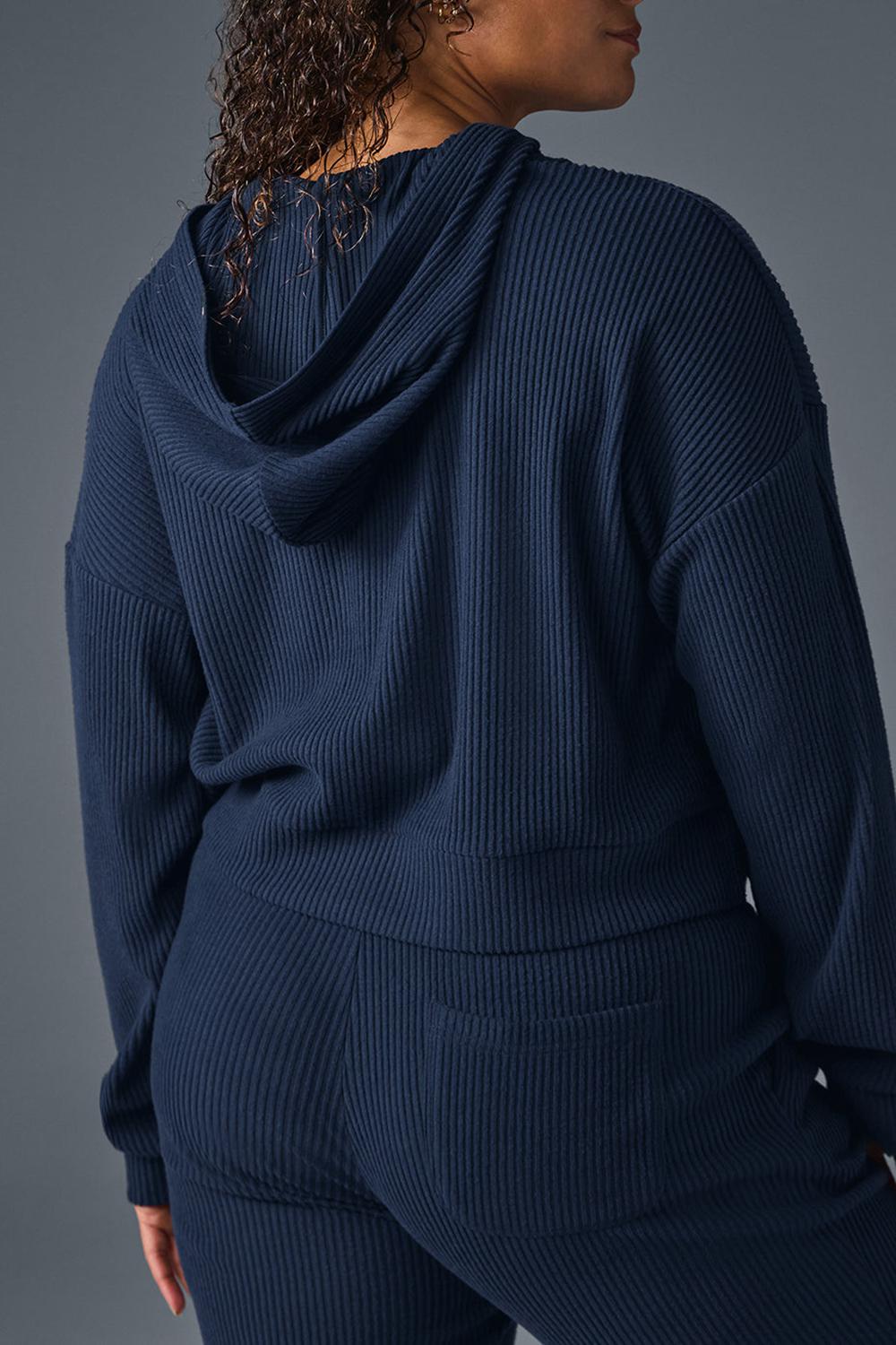 Sudadera con Capucha Alo Yoga Muse Mujer Azul Marino | España  YJRD-95312