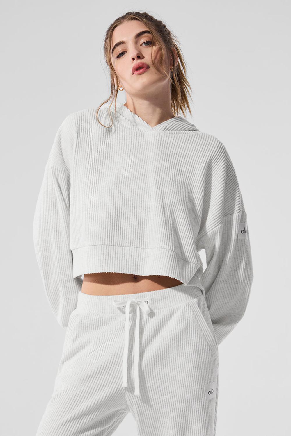 Sudadera con Capucha Alo Yoga Muse Mujer Blancas | España  RDSN-12609