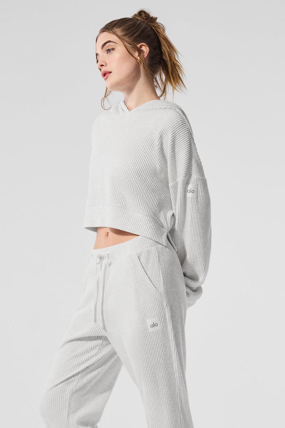 Sudadera con Capucha Alo Yoga Muse Mujer Blancas | España  RDSN-12609