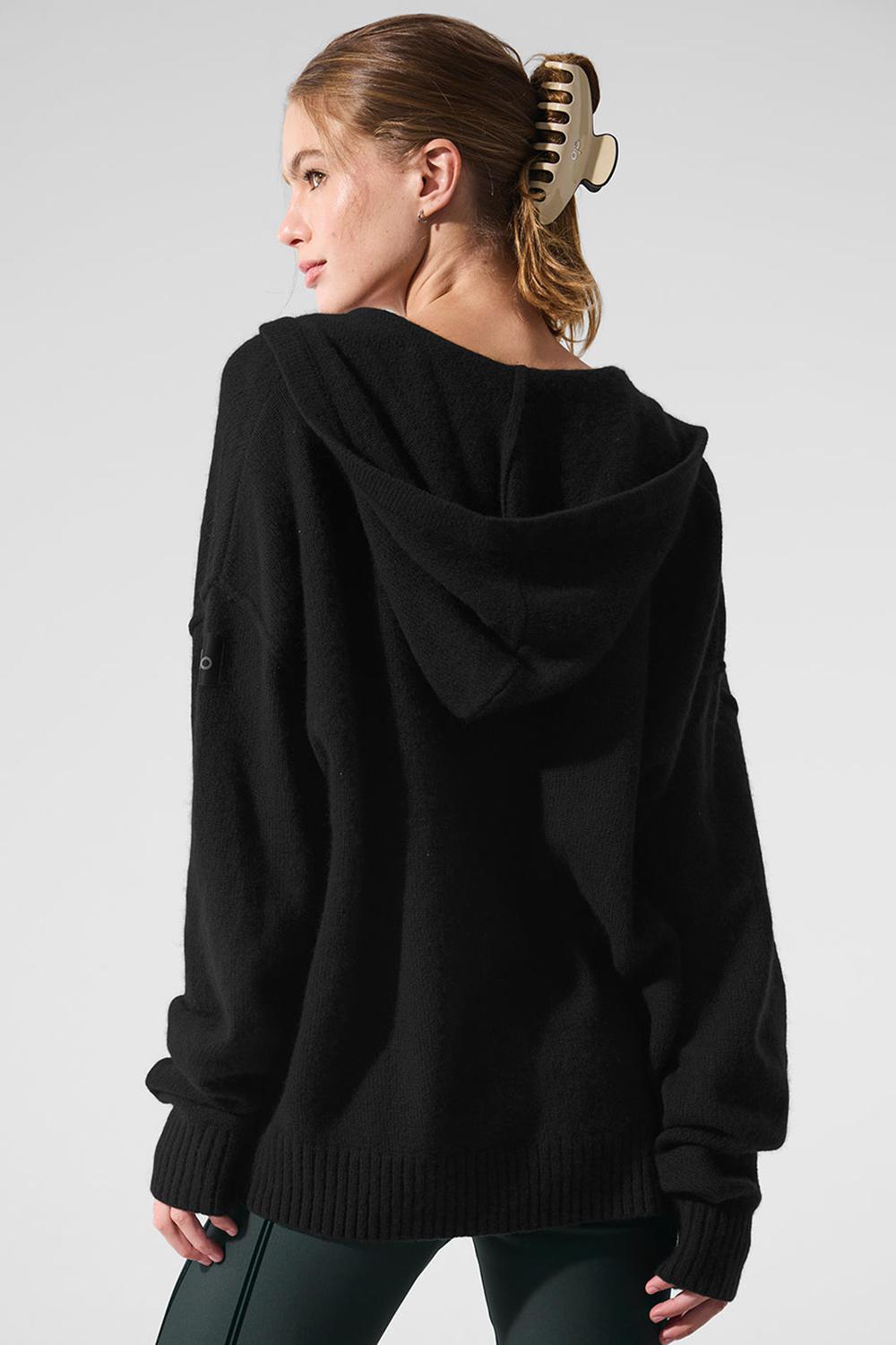 Sudadera con Capucha Alo Yoga New Class Cashmere Full Zip Mujer Negras | España  HNRS-16843