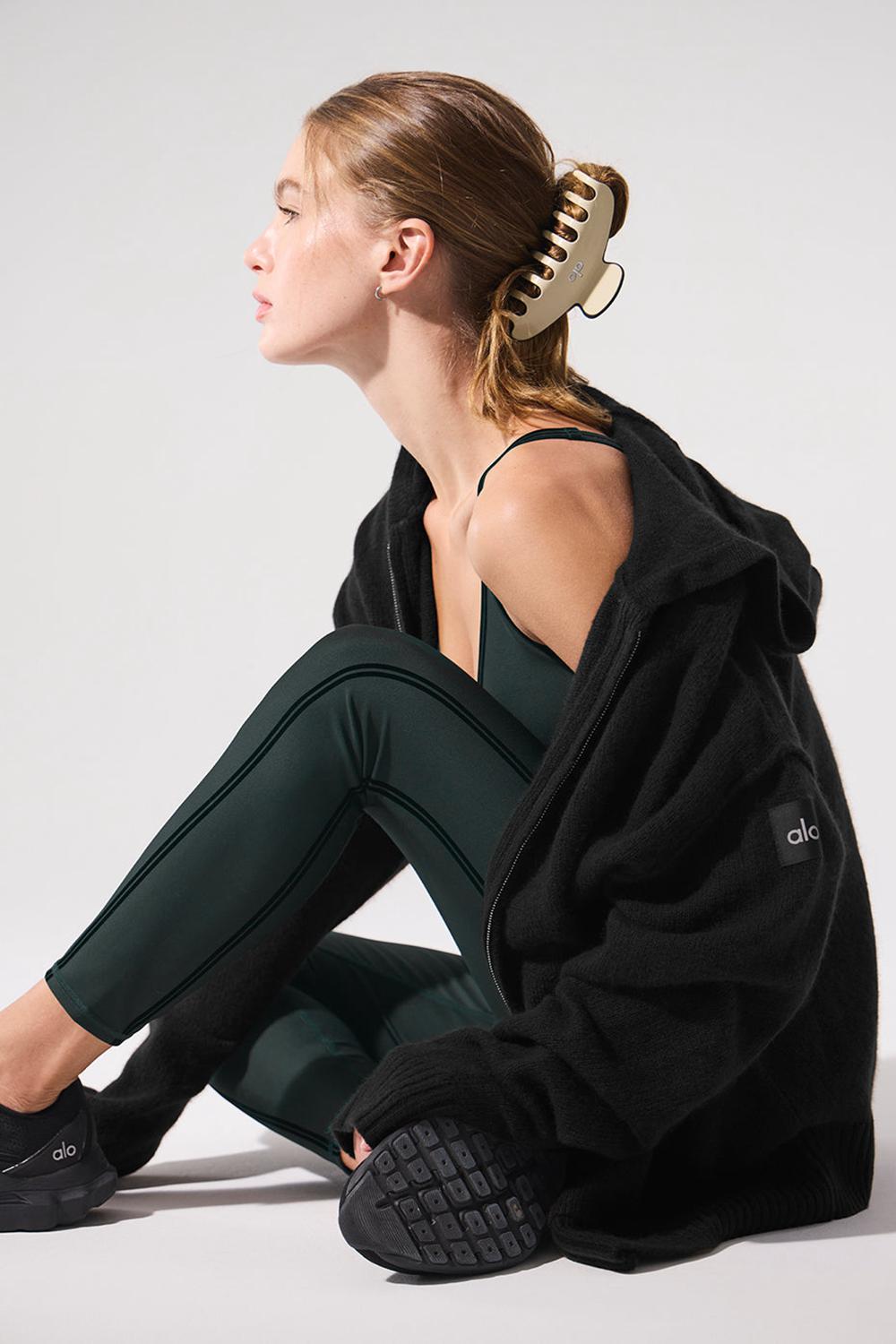 Sudadera con Capucha Alo Yoga New Class Cashmere Full Zip Mujer Negras | España  HNRS-16843