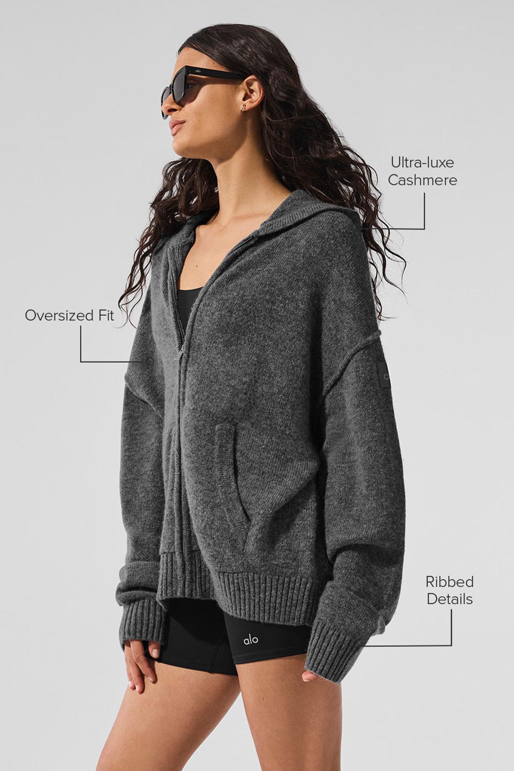 Sudadera con Capucha Alo Yoga New Class Cashmere Full Zip Mujer Plateadas Gris | España  KQAN-07863