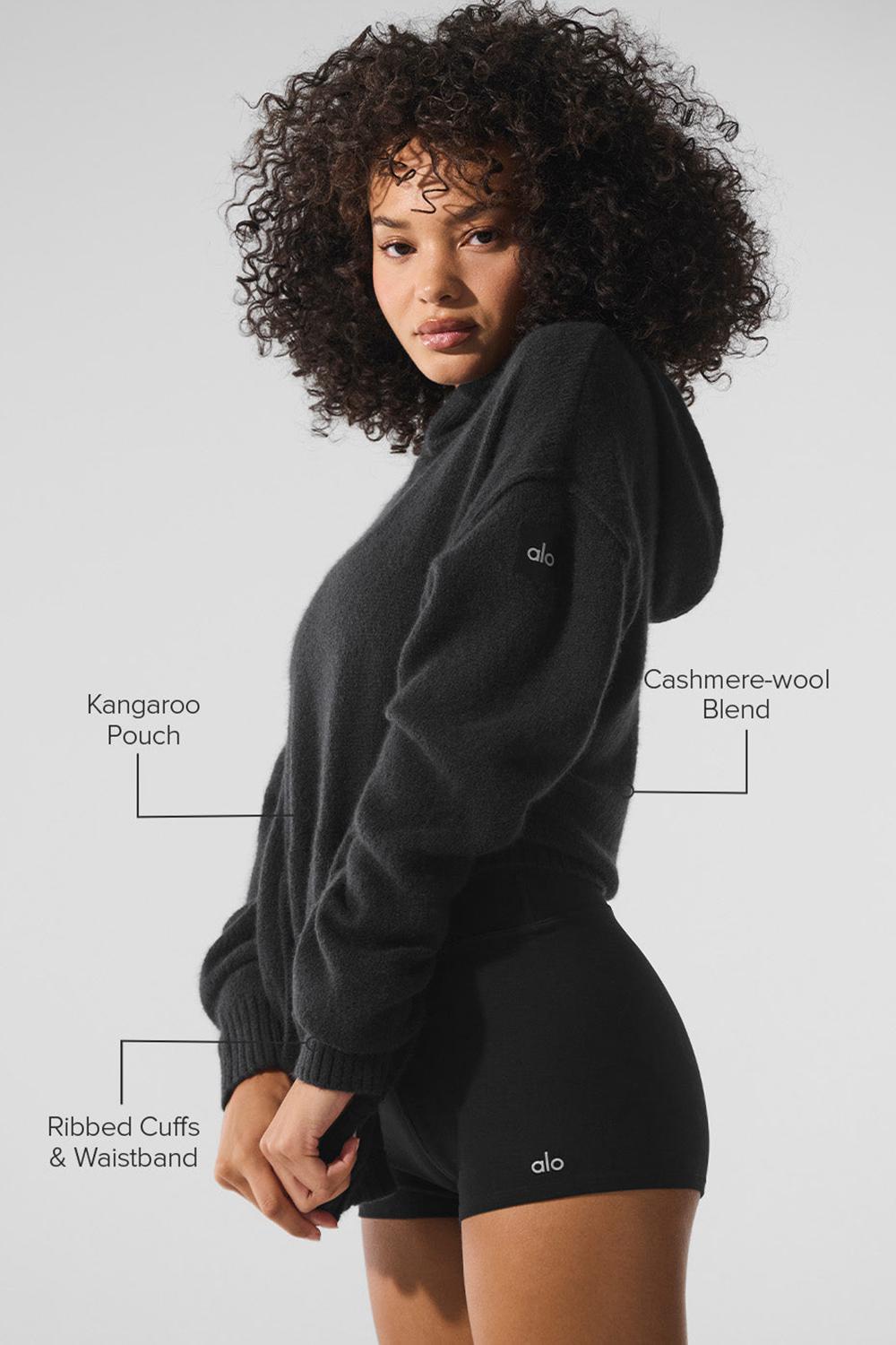 Sudadera con Capucha Alo Yoga New Class Cashmere Mujer Negras | España  BJSP-82604