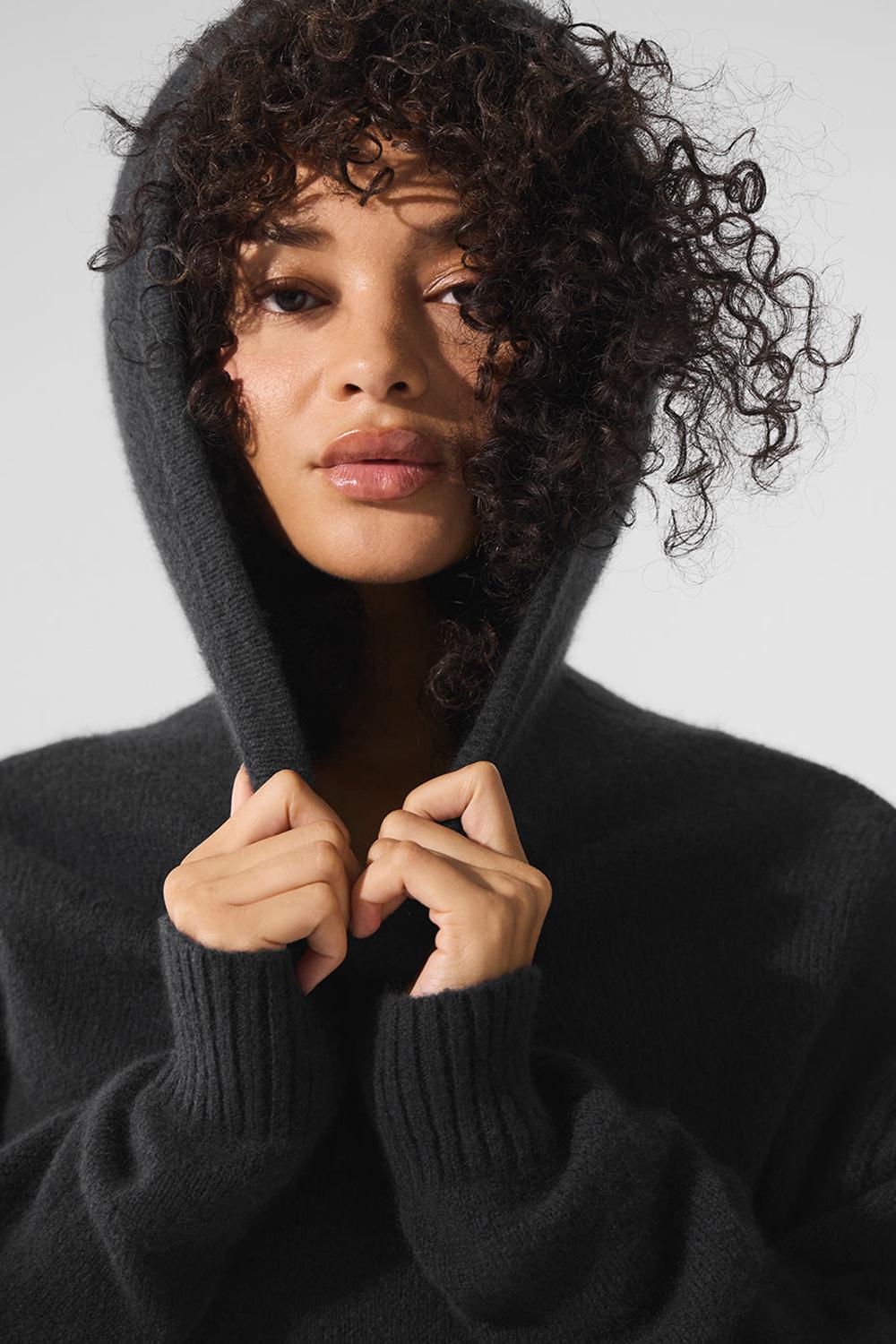 Sudadera con Capucha Alo Yoga New Class Cashmere Mujer Negras | España  BJSP-82604