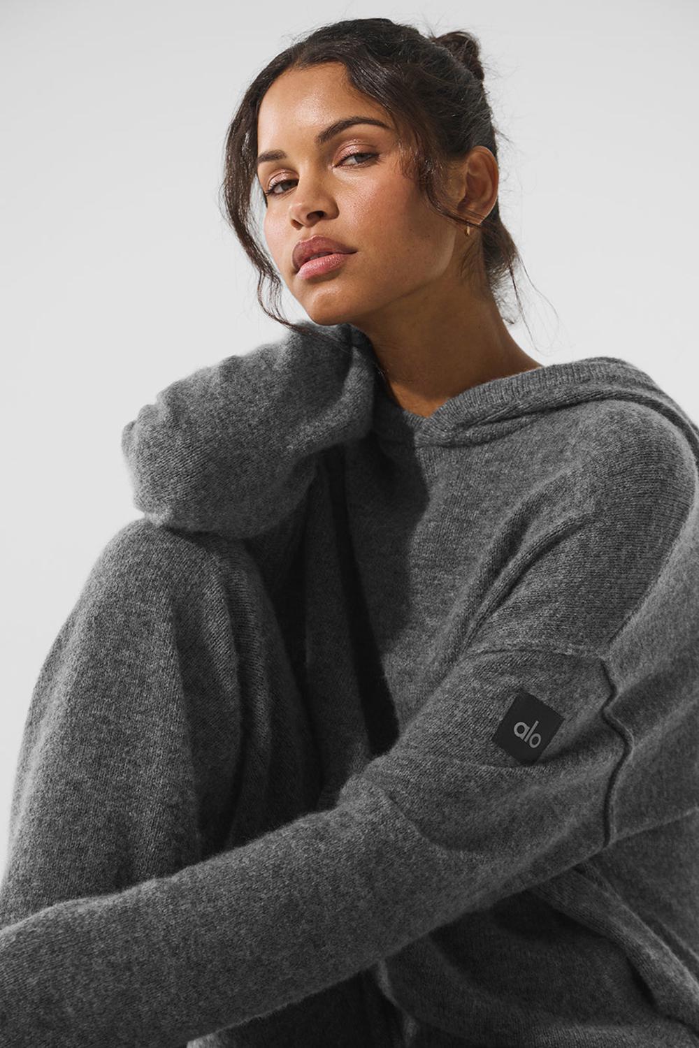 Sudadera con Capucha Alo Yoga New Class Cashmere Mujer Plateadas Gris | España  HISW-70532