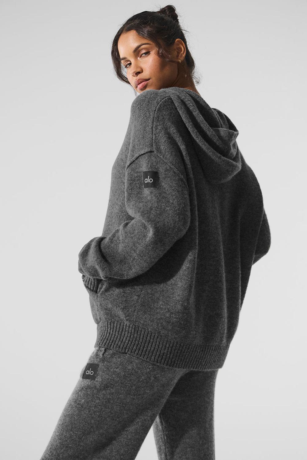 Sudadera con Capucha Alo Yoga New Class Cashmere Mujer Plateadas Gris | España  HISW-70532
