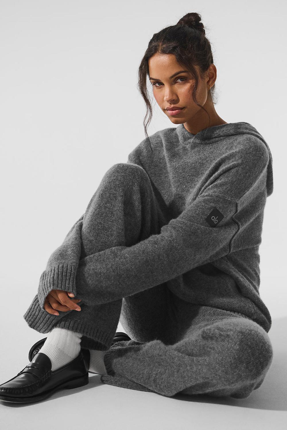 Sudadera con Capucha Alo Yoga New Class Cashmere Mujer Plateadas Gris | España  HISW-70532