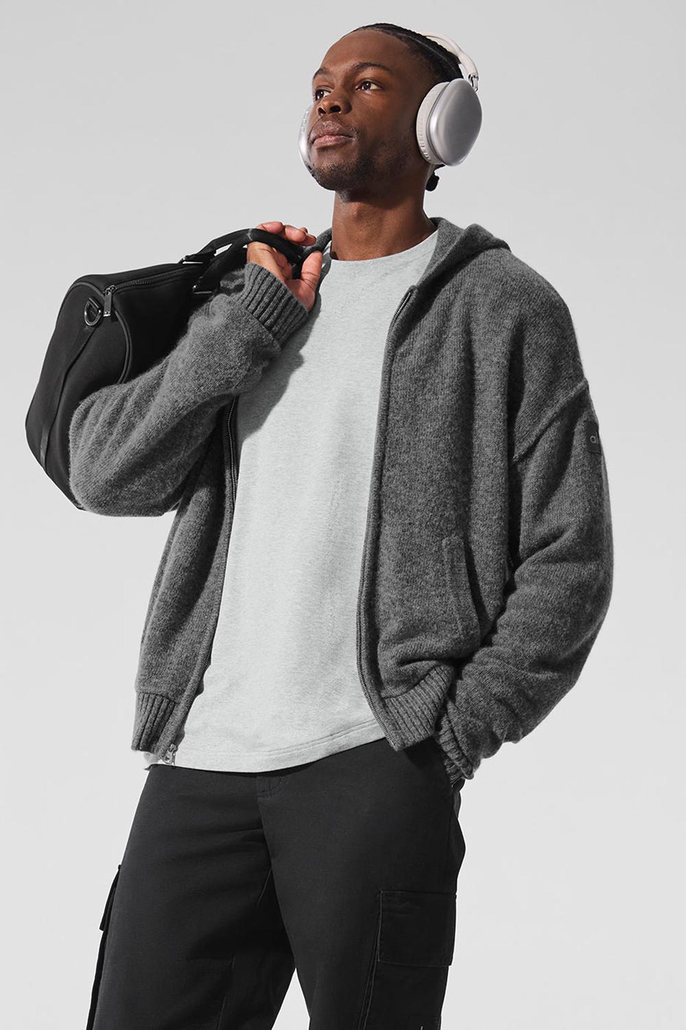 Sudadera con Capucha Alo Yoga New Class Cashmere Full Zip Hombre Plateadas Gris | España  OCGQ-58379