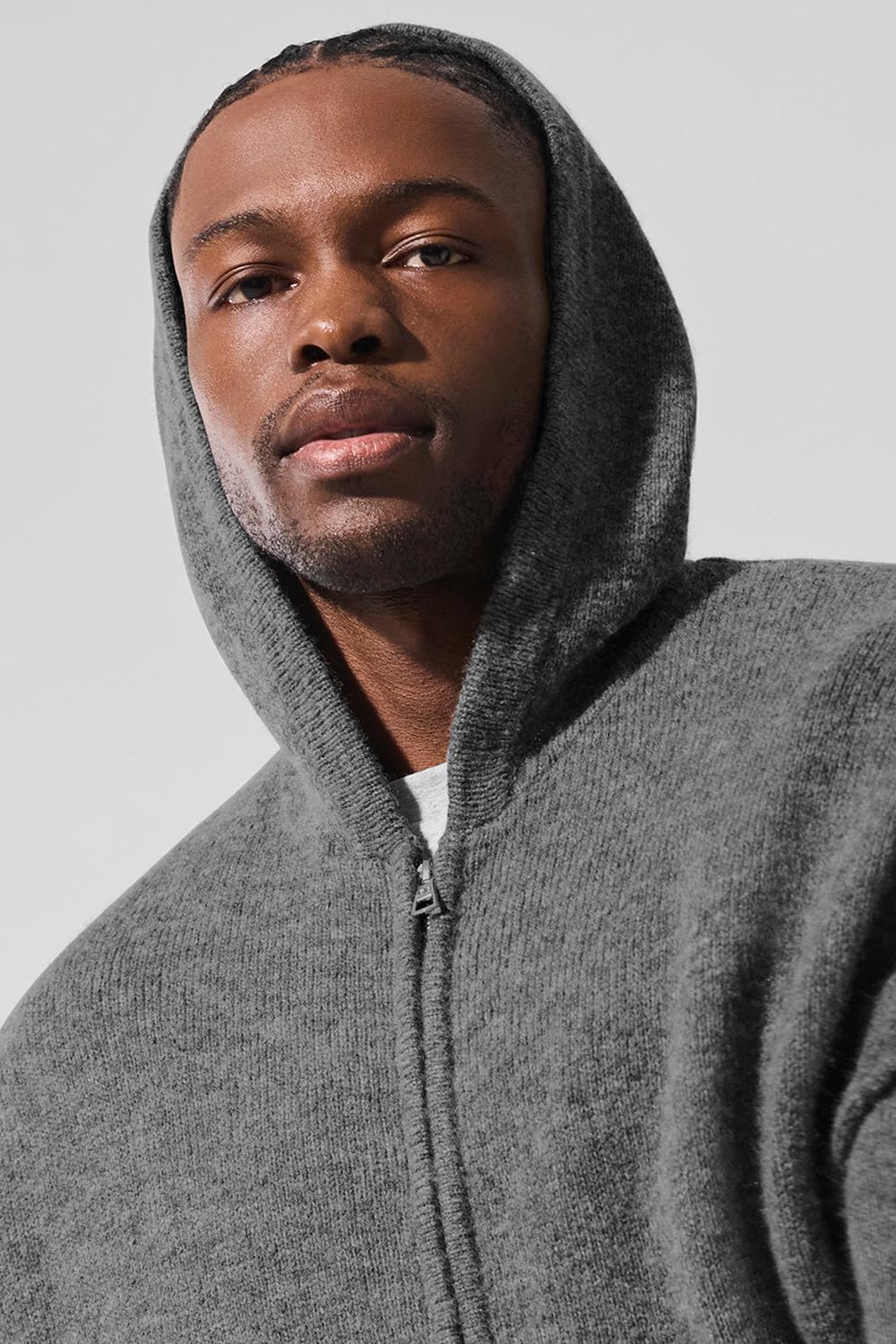 Sudadera con Capucha Alo Yoga New Class Cashmere Full Zip Hombre Plateadas Gris | España  OCGQ-58379