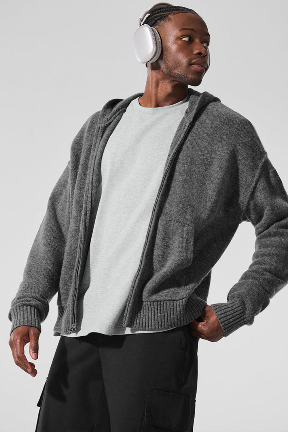 Sudadera con Capucha Alo Yoga New Class Cashmere Full Zip Hombre Plateadas Gris | España  OCGQ-58379