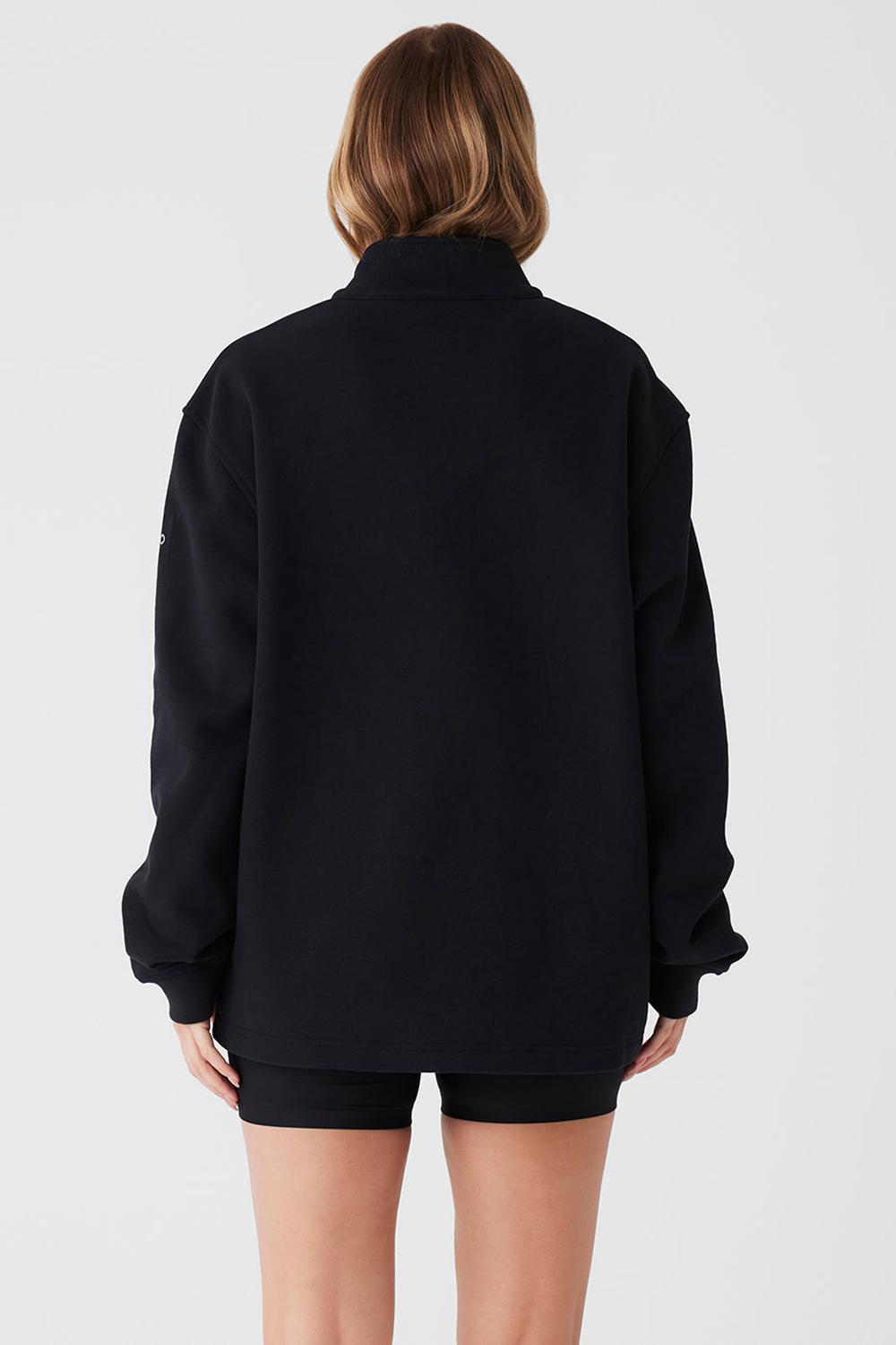 Sudadera con Capucha Alo Yoga Renown Heavy Weight 1/4 Zip Mujer Negras | España  DVKH-16524
