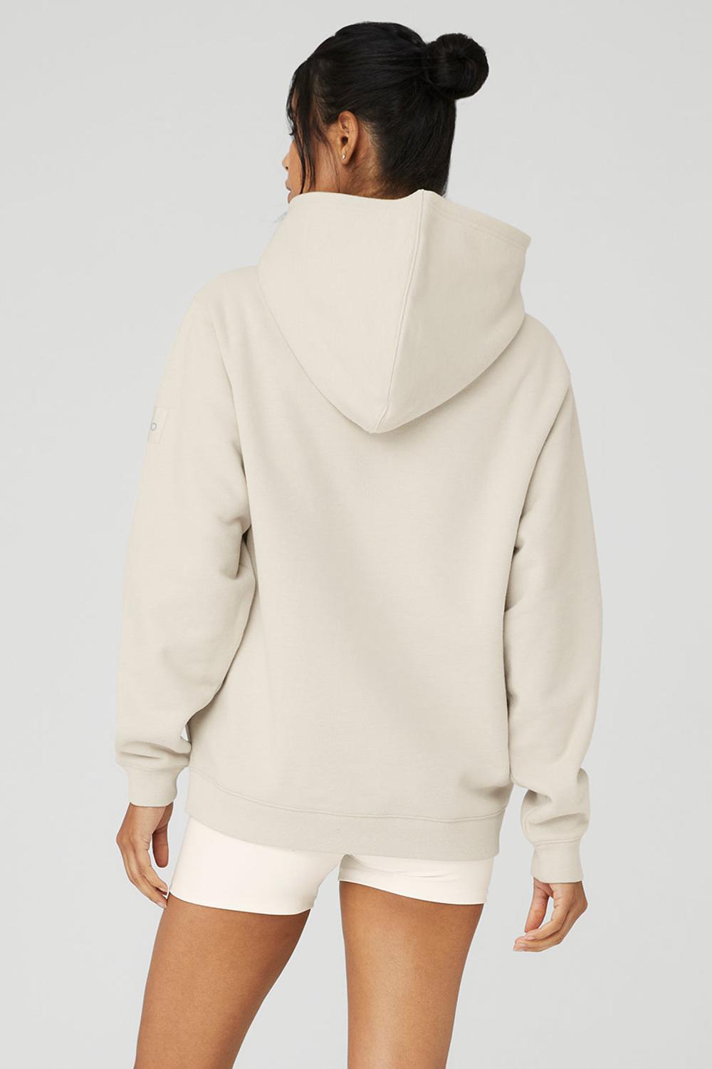 Sudadera con Capucha Alo Yoga Renown Heavy Weight Mujer Bone | España  WKYO-58617
