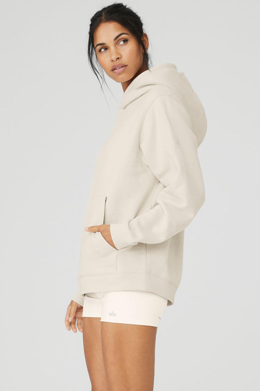 Sudadera con Capucha Alo Yoga Renown Heavy Weight Mujer Bone | España  WKYO-58617