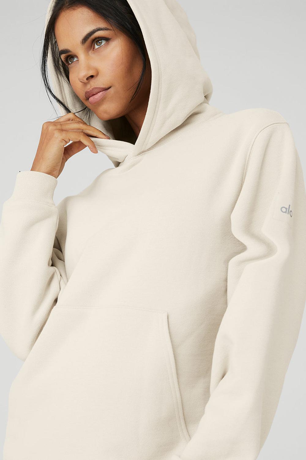 Sudadera con Capucha Alo Yoga Renown Heavy Weight Mujer Bone | España  WKYO-58617