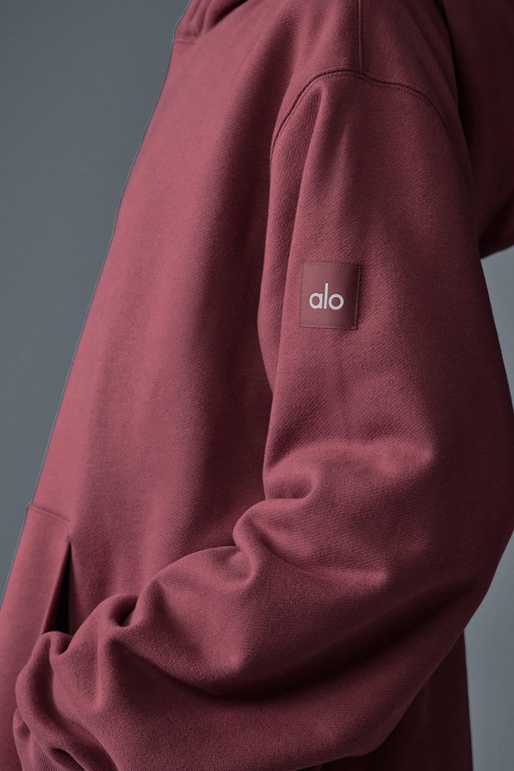 Sudadera con Capucha Alo Yoga Renown Heavy Weight Mujer Burdeos | España  MRGP-31658
