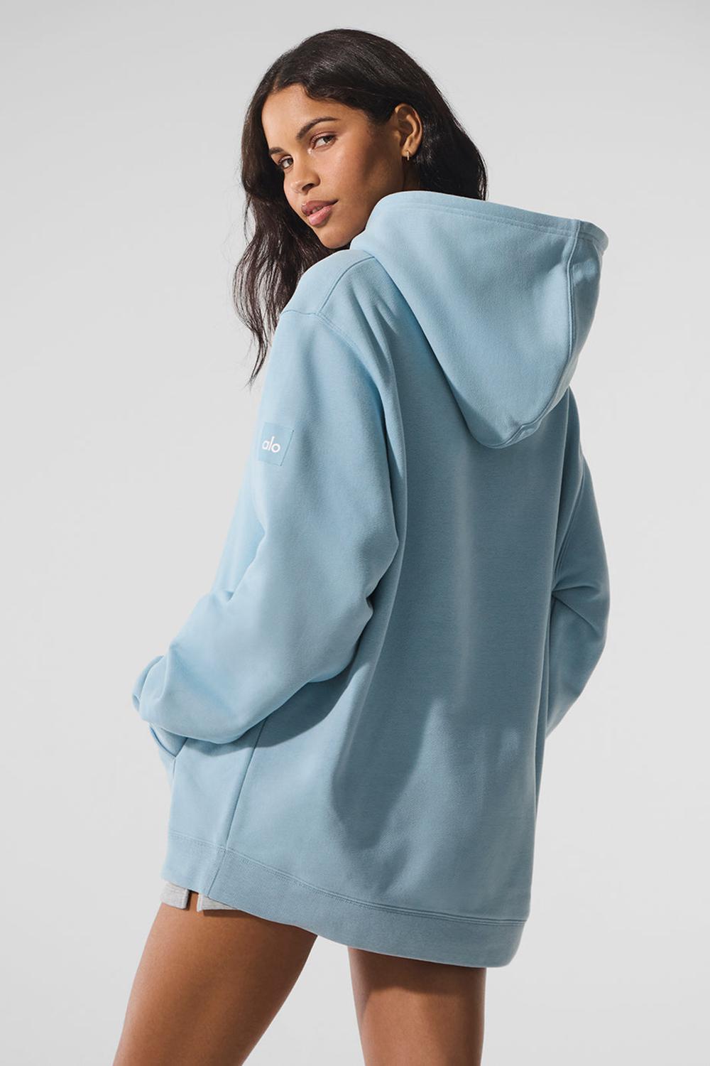 Sudadera con Capucha Alo Yoga Renown Heavy Weight Mujer Azules | España  EJQY-15427