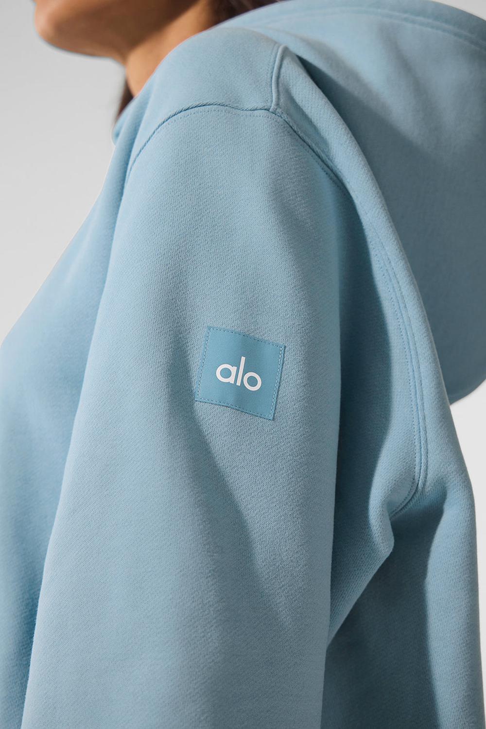 Sudadera con Capucha Alo Yoga Renown Heavy Weight Mujer Azules | España  EJQY-15427