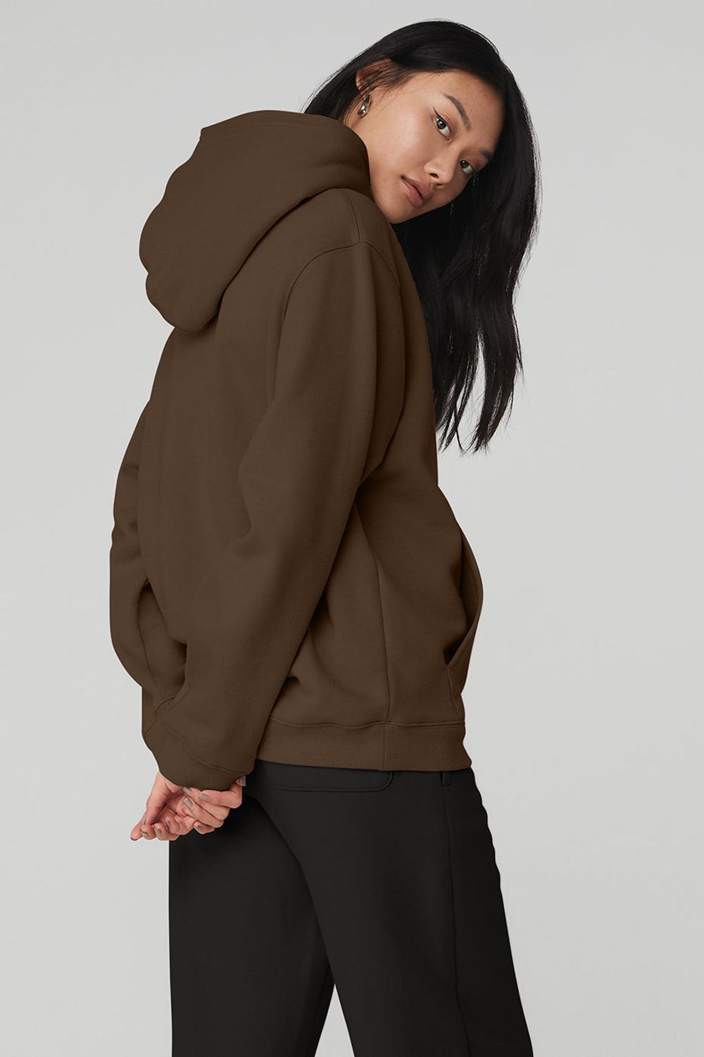 Sudadera con Capucha Alo Yoga Renown Heavy Weight Mujer Espresso | España  DUWC-79436