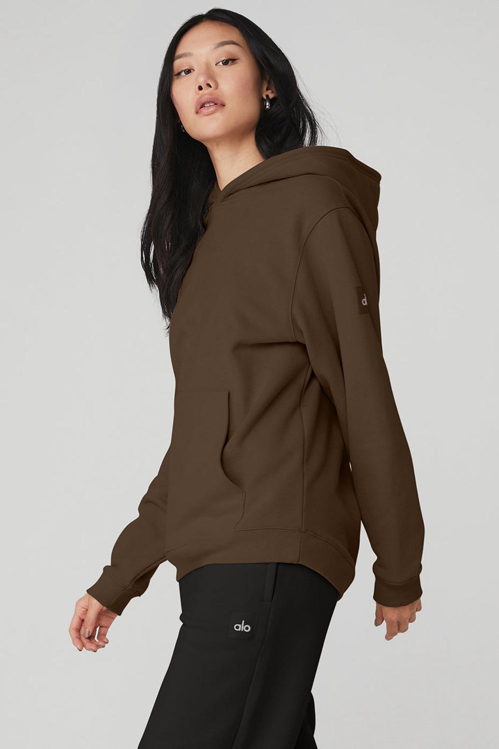 Sudadera con Capucha Alo Yoga Renown Heavy Weight Mujer Espresso | España  DUWC-79436