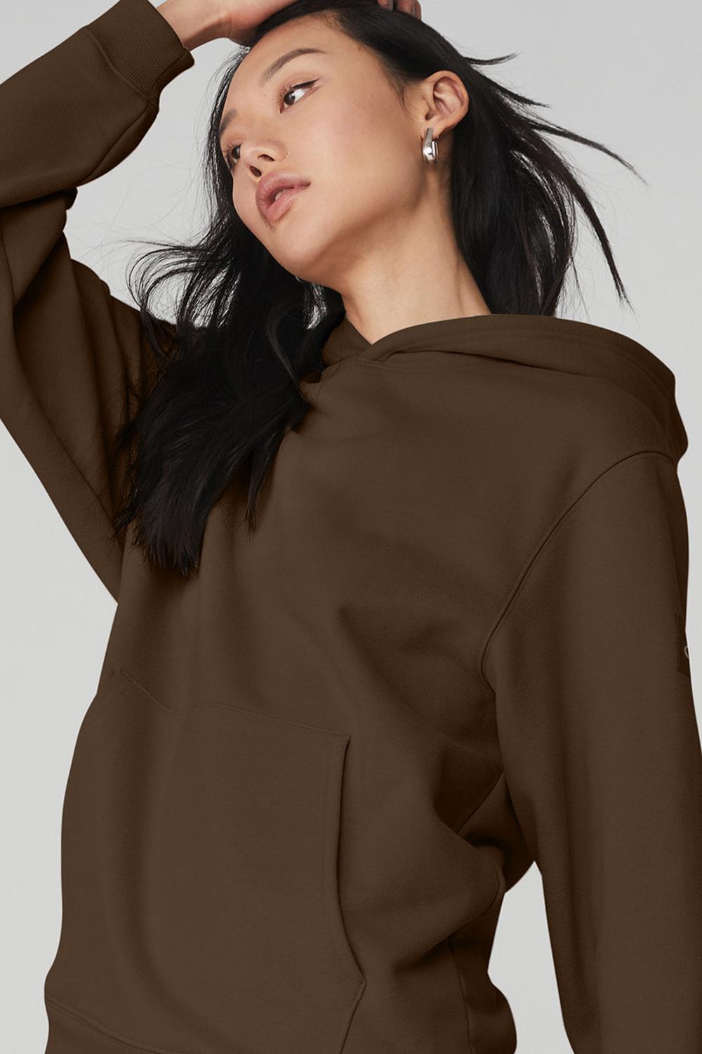 Sudadera con Capucha Alo Yoga Renown Heavy Weight Mujer Espresso | España  DUWC-79436