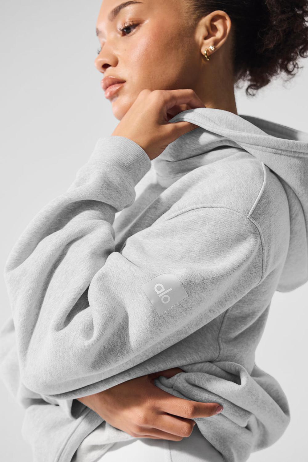 Sudadera con Capucha Alo Yoga Renown Heavy Weight Mujer Gris | España  AUNS-36985