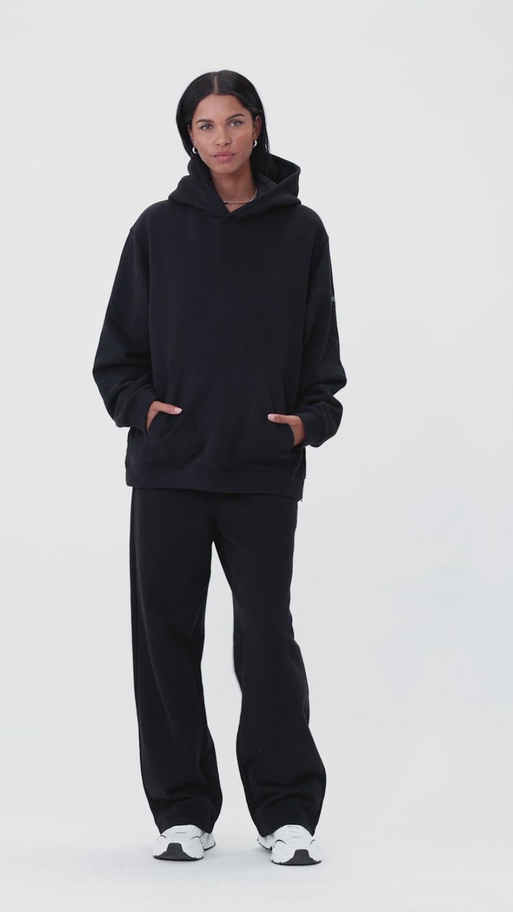 Sudadera con Capucha Alo Yoga Renown Heavy Weight Mujer Negras | España  LXBF-79053