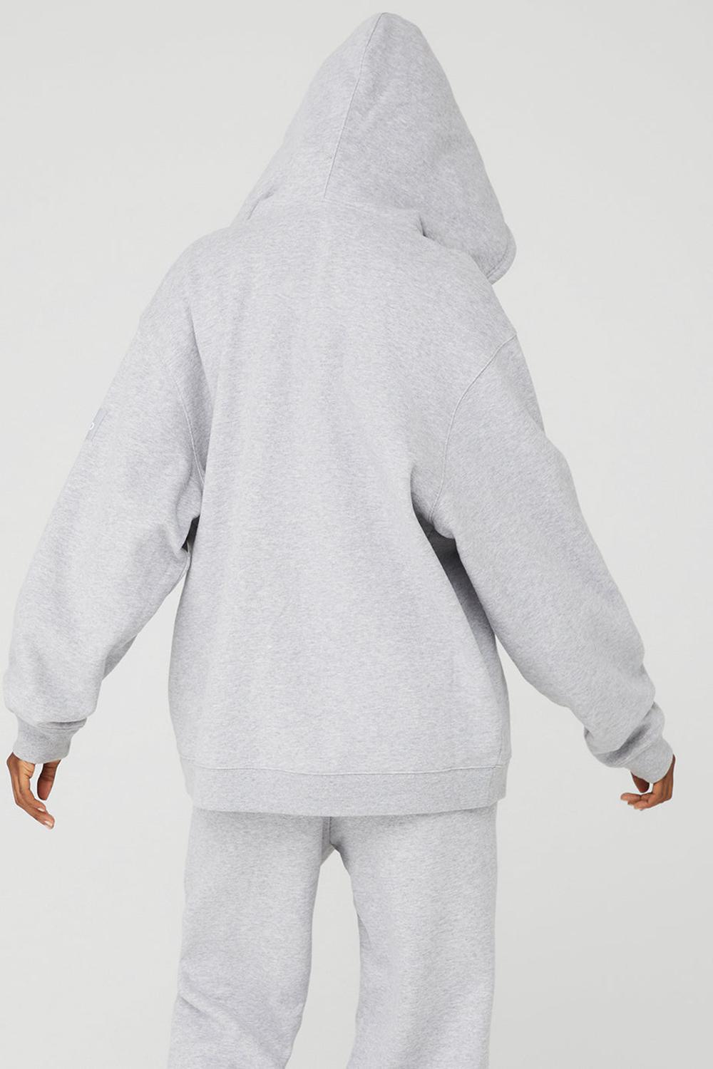 Sudadera con Capucha Alo Yoga Renown Heavy Weight Full Zip Mujer Gris | España  CVFX-80796