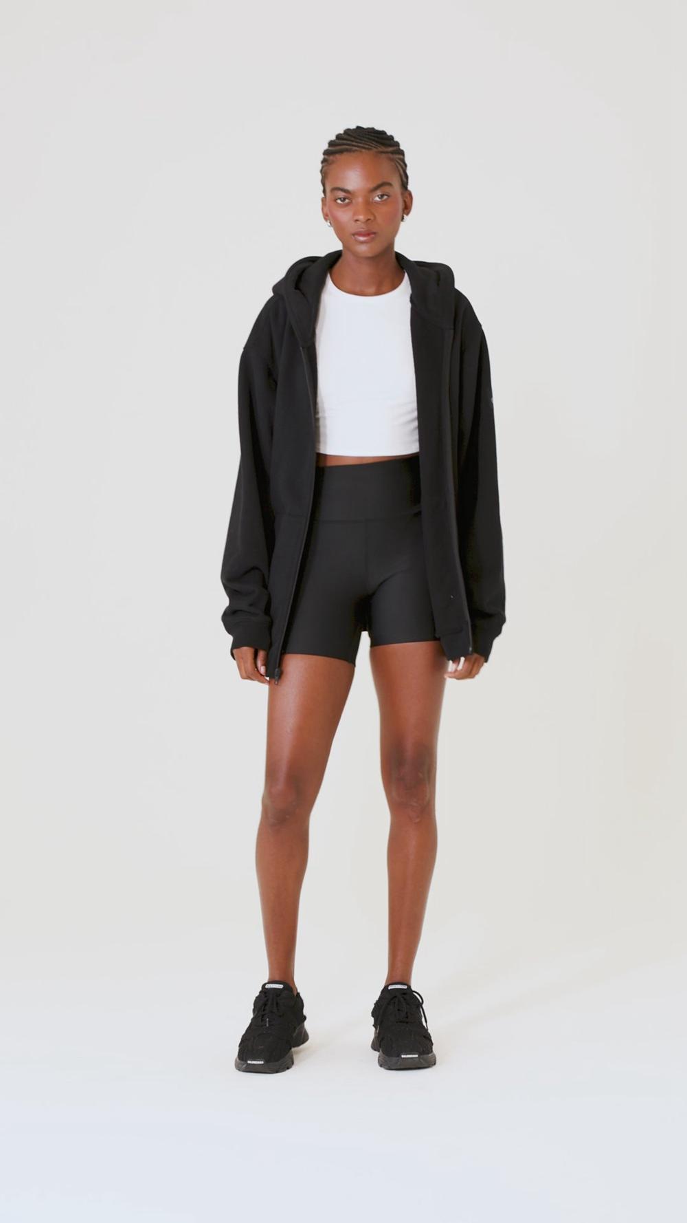 Sudadera con Capucha Alo Yoga Renown Heavy Weight Full Zip Mujer Negras | España  DCFU-85076