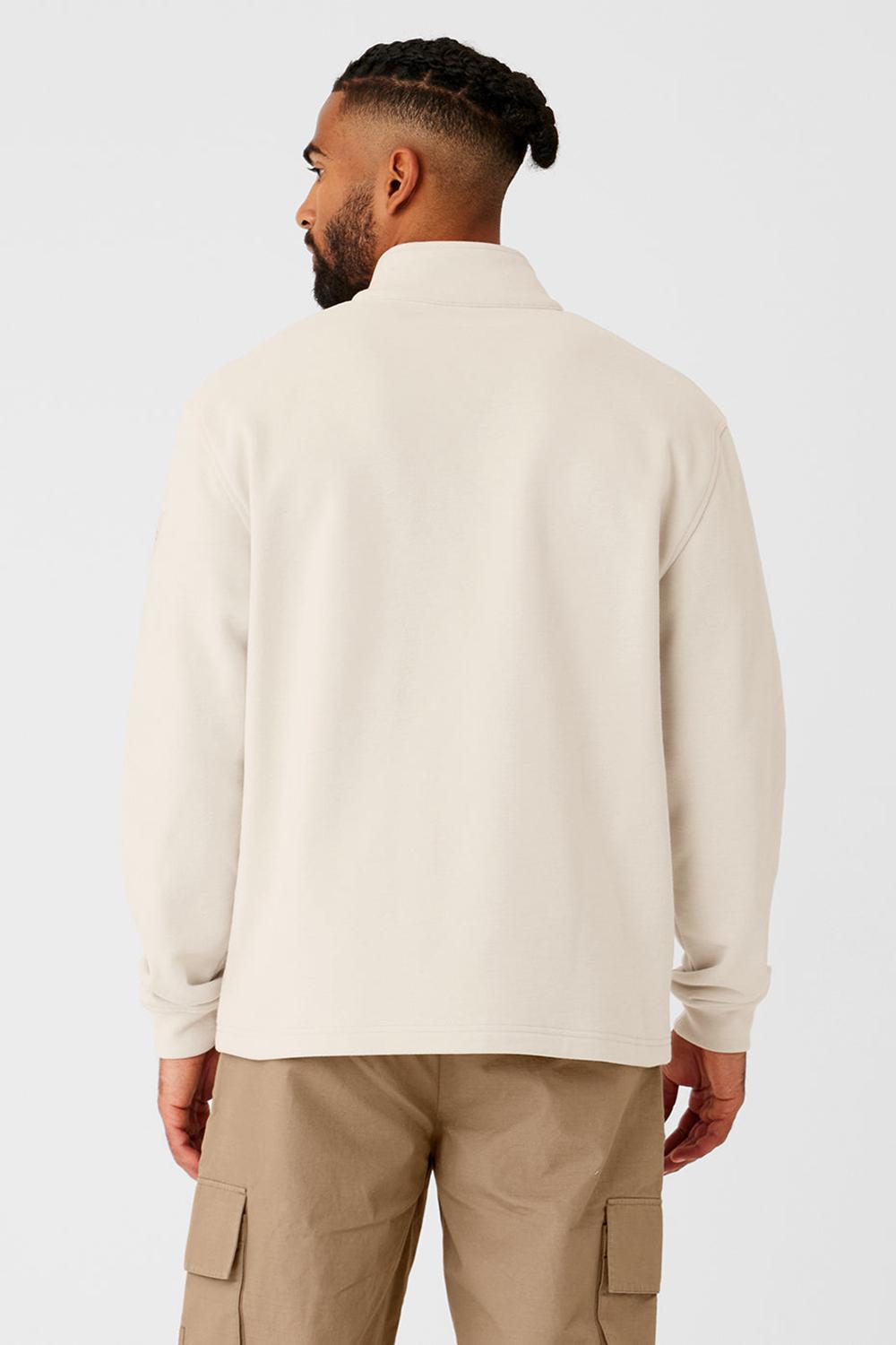 Sudadera con Capucha Alo Yoga Renown Heavy Weight 1/4 Zip Hombre Bone | España  YNMD-97806