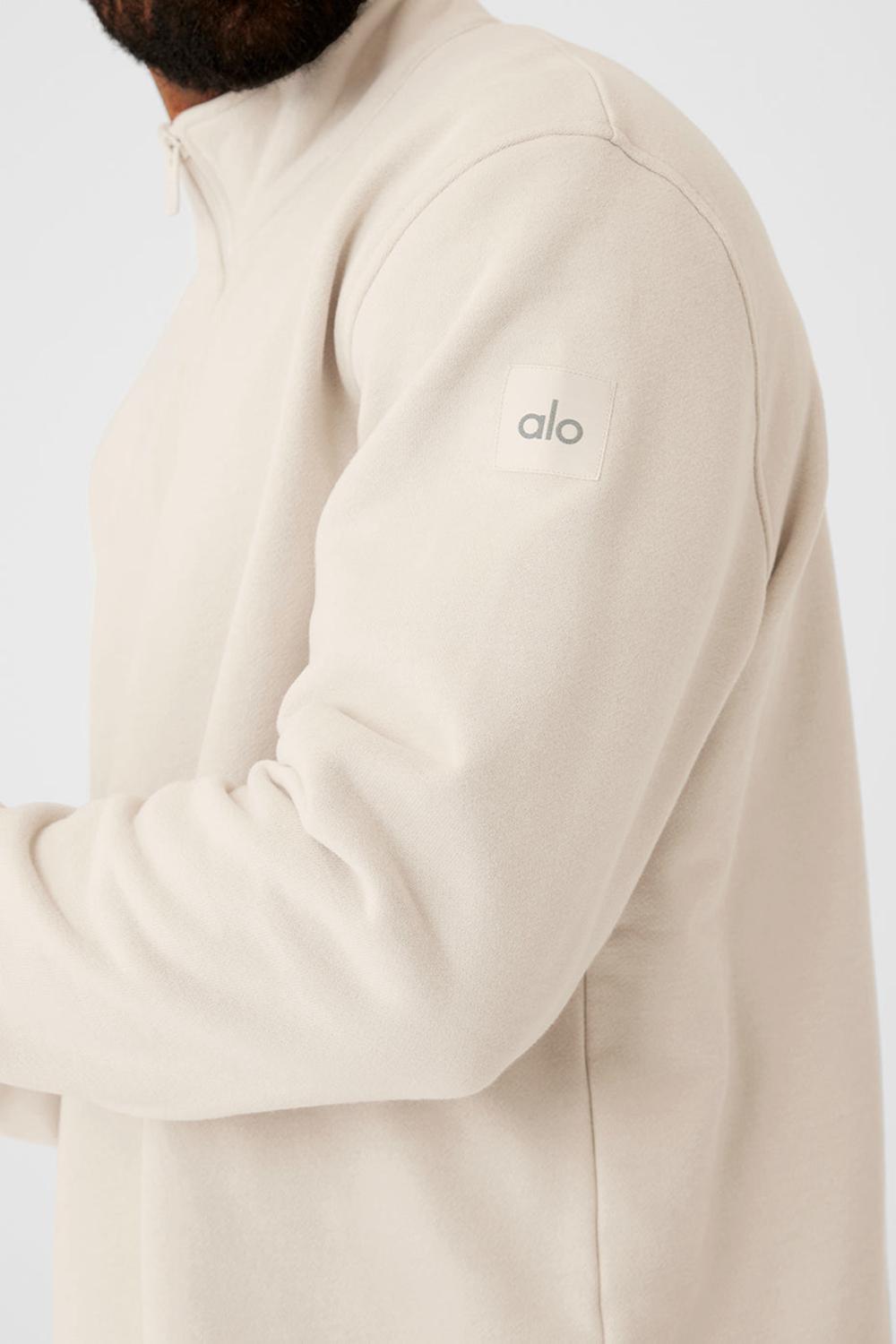 Sudadera con Capucha Alo Yoga Renown Heavy Weight 1/4 Zip Hombre Bone | España  YNMD-97806