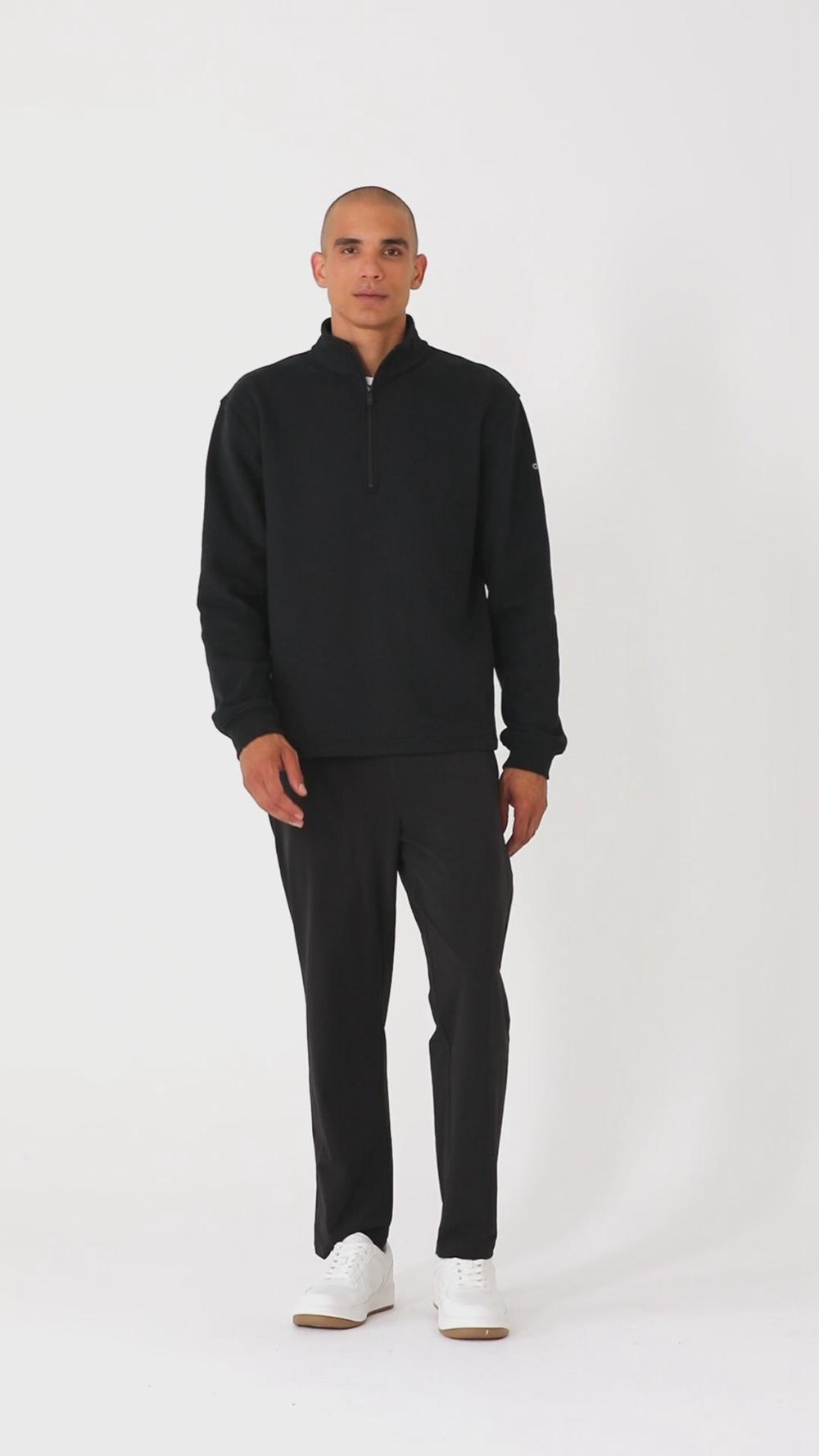 Sudadera con Capucha Alo Yoga Renown Heavy Weight 1/4 Zip Hombre Bone | España  YNMD-97806