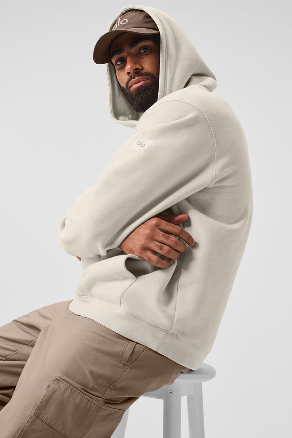 Sudadera con Capucha Alo Yoga Renown Heavy Weight Hombre Bone | España  JQAS-53768