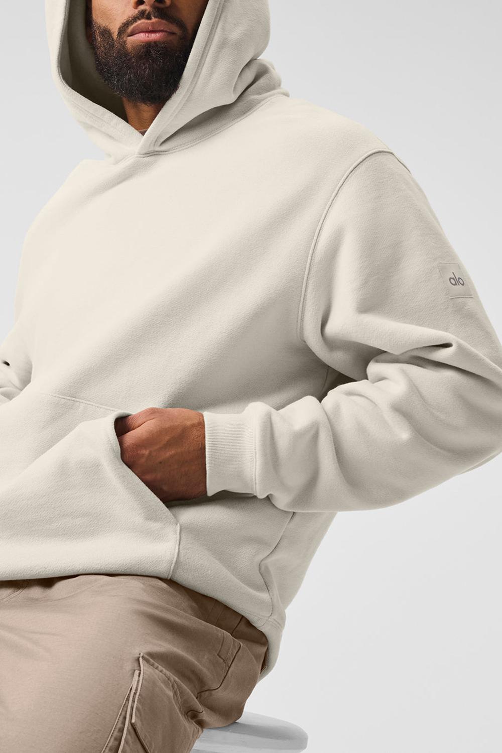 Sudadera con Capucha Alo Yoga Renown Heavy Weight Hombre Bone | España  JQAS-53768