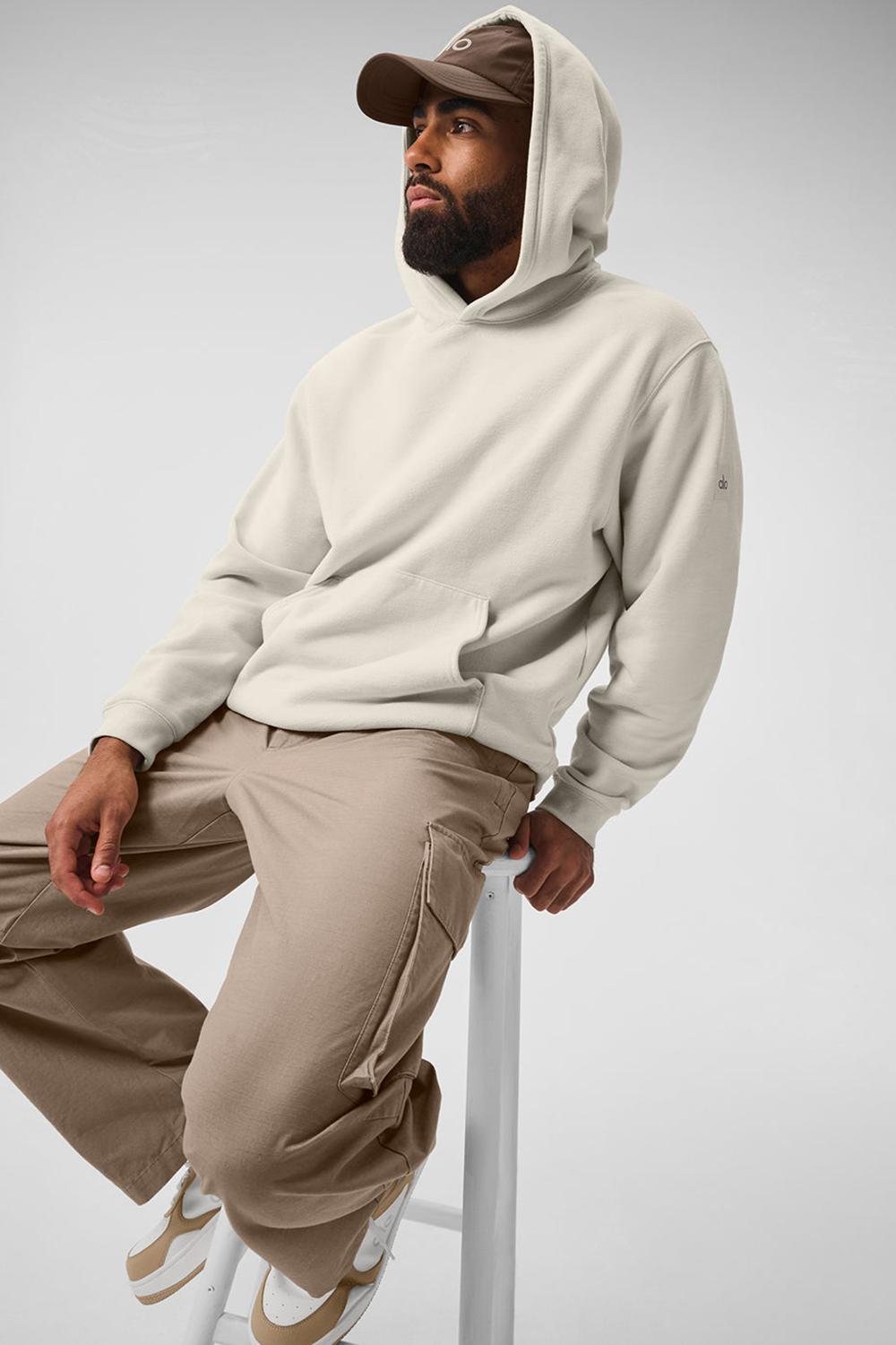 Sudadera con Capucha Alo Yoga Renown Heavy Weight Hombre Bone | España  JQAS-53768
