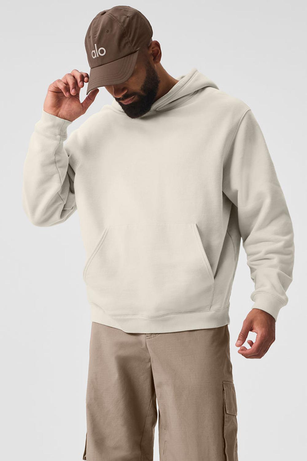 Sudadera con Capucha Alo Yoga Renown Heavy Weight Hombre Bone | España  JQAS-53768