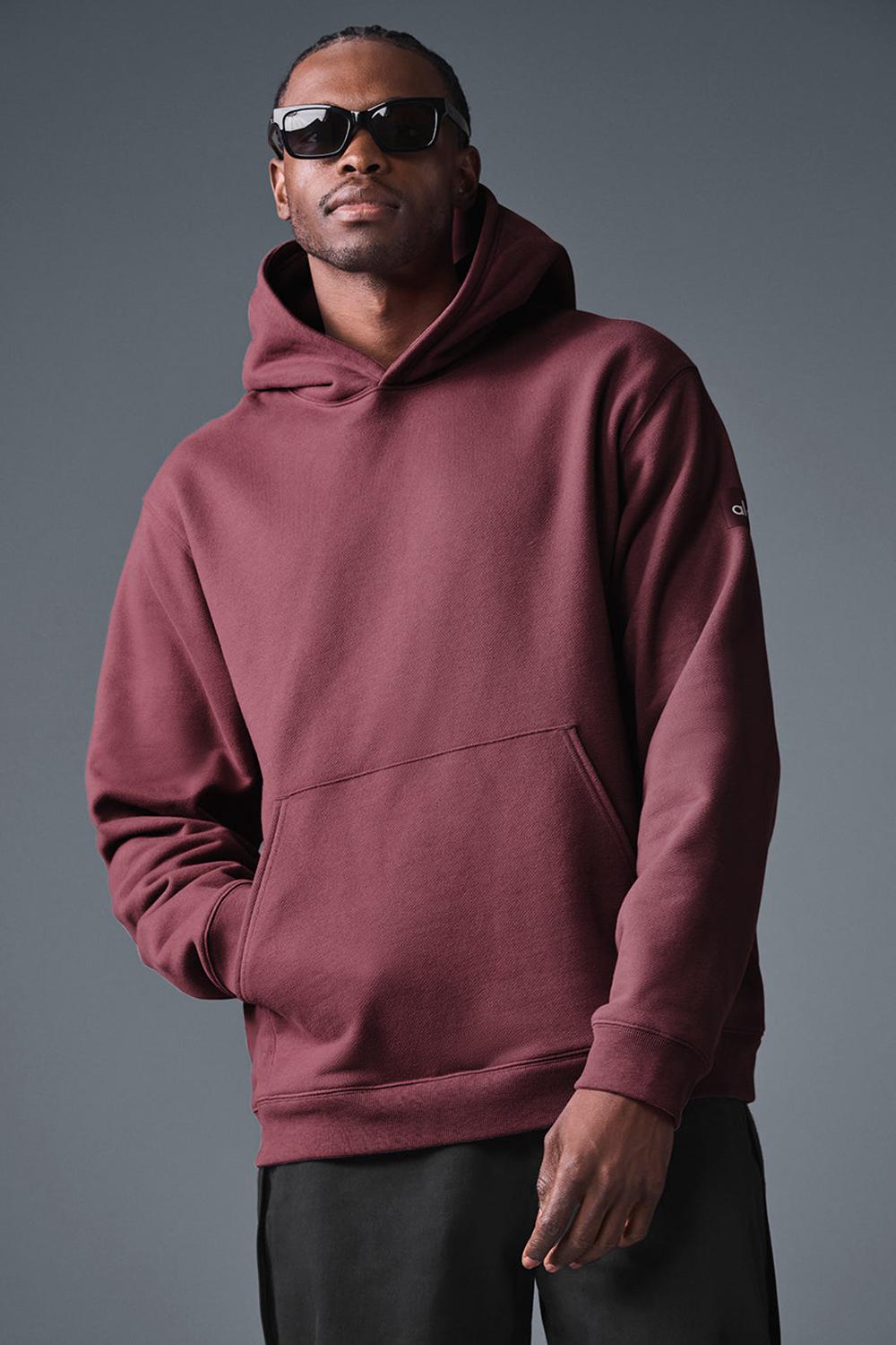 Sudadera con Capucha Alo Yoga Renown Heavy Weight Hombre Burdeos | España  YKVH-38765