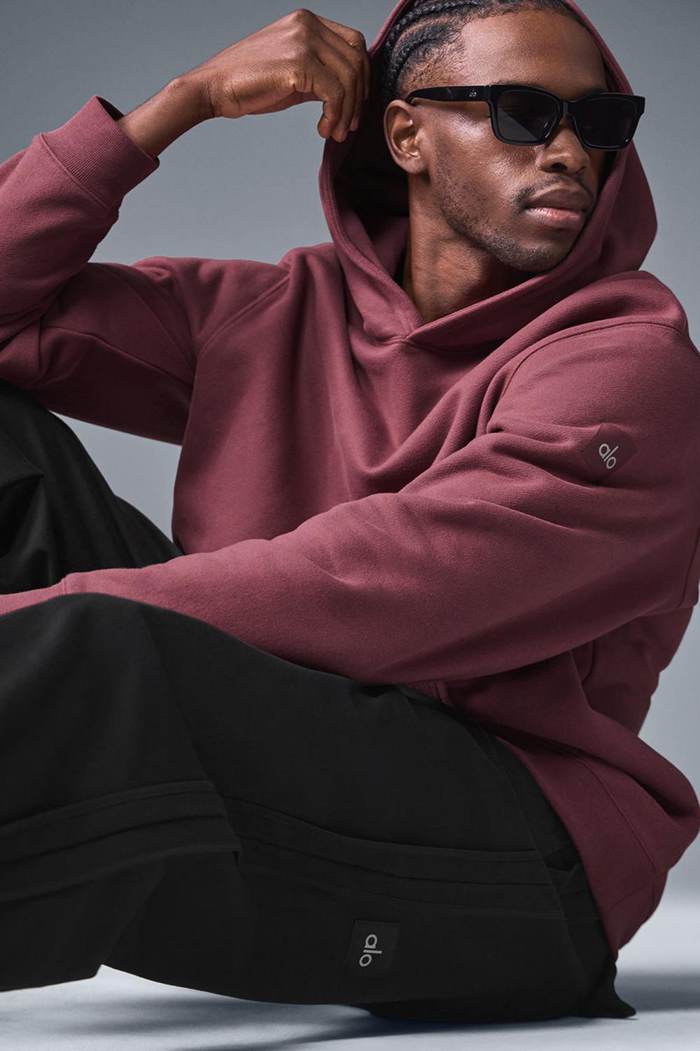 Sudadera con Capucha Alo Yoga Renown Heavy Weight Hombre Burdeos | España  YKVH-38765