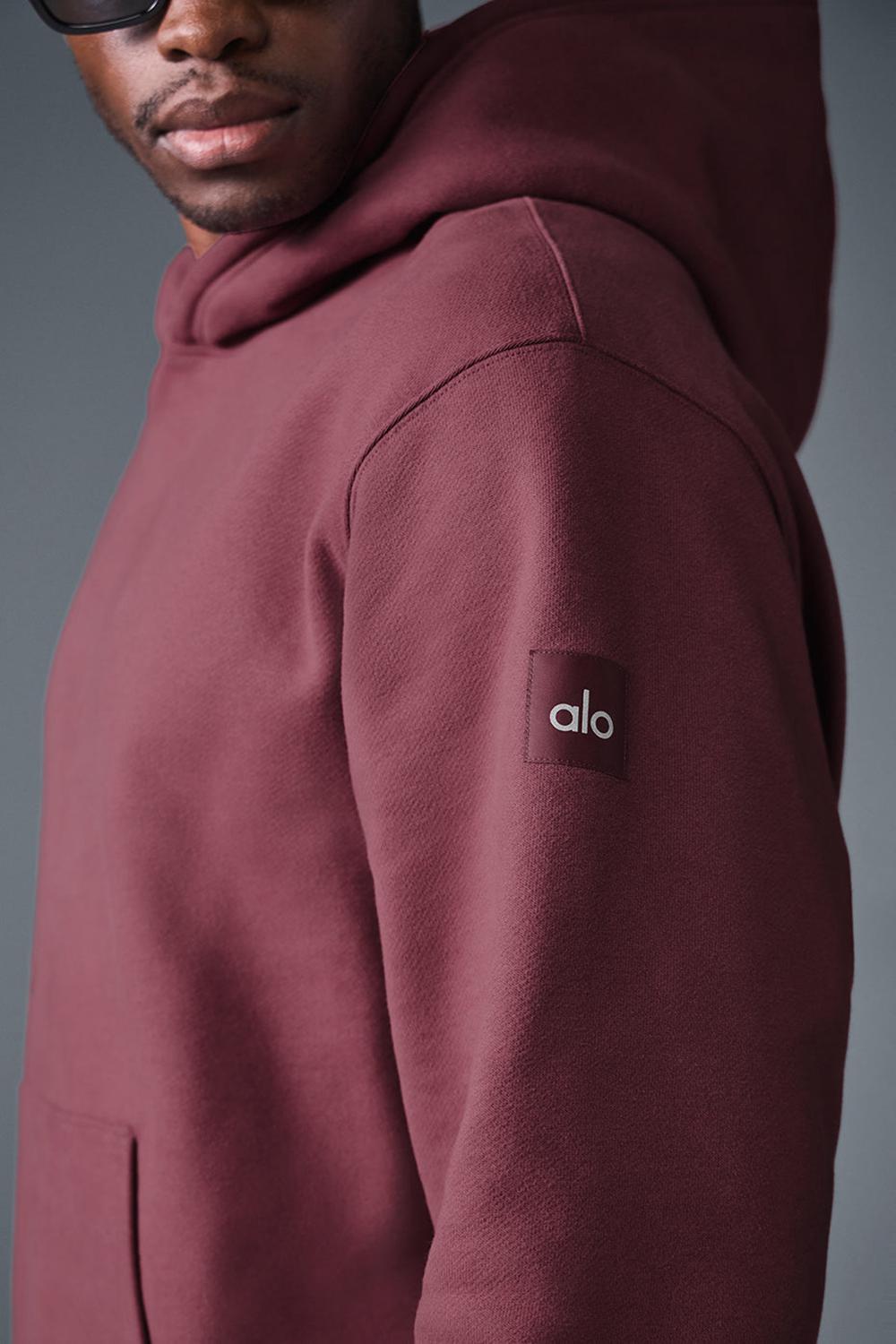 Sudadera con Capucha Alo Yoga Renown Heavy Weight Hombre Burdeos | España  YKVH-38765