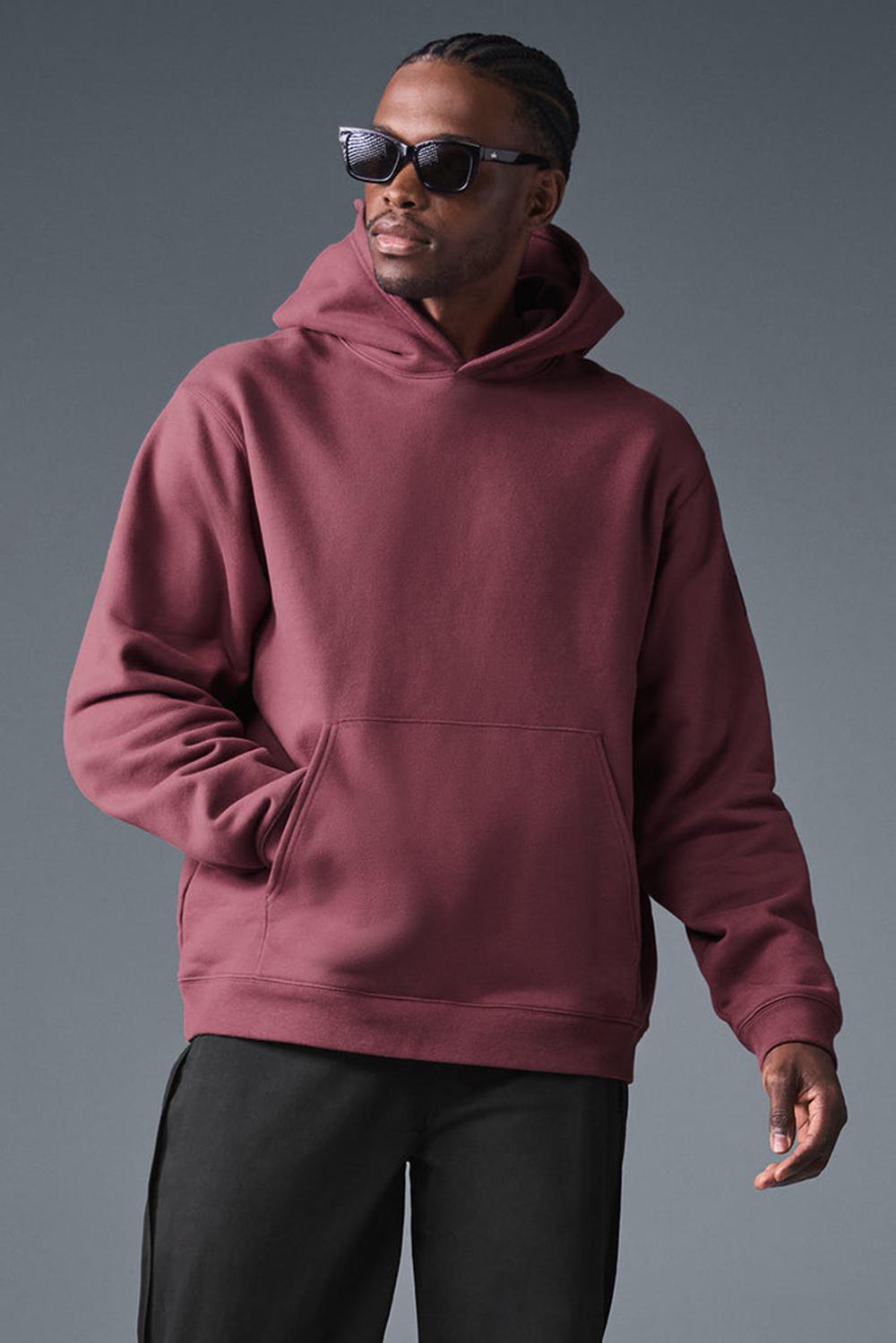 Sudadera con Capucha Alo Yoga Renown Heavy Weight Hombre Burdeos | España  YKVH-38765