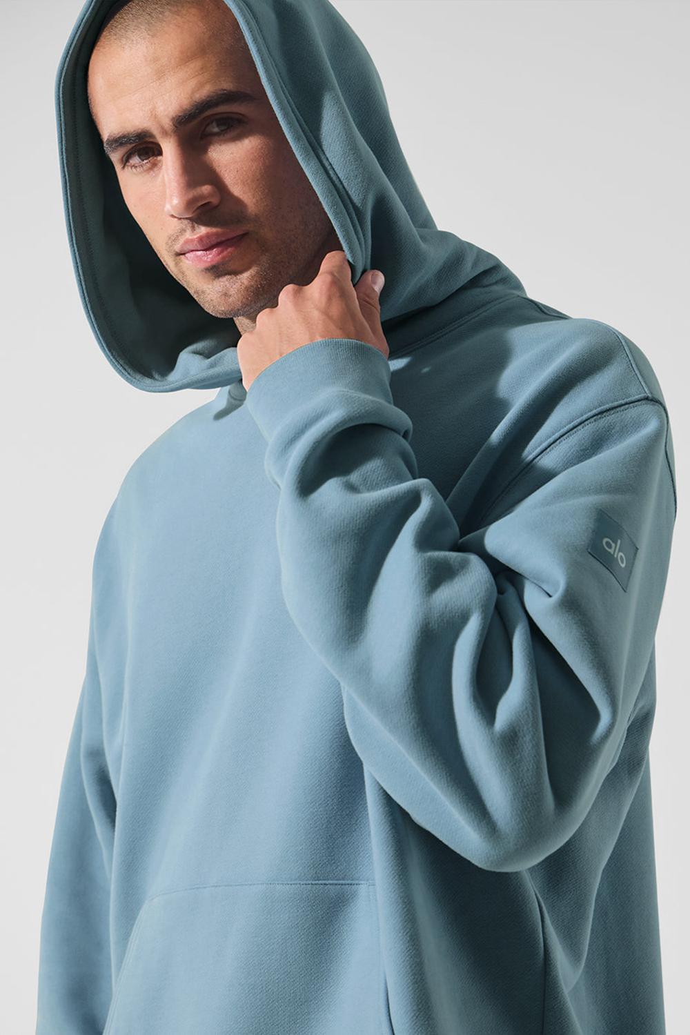 Sudadera con Capucha Alo Yoga Renown Heavy Weight Hombre Azules | España  CJBP-49786