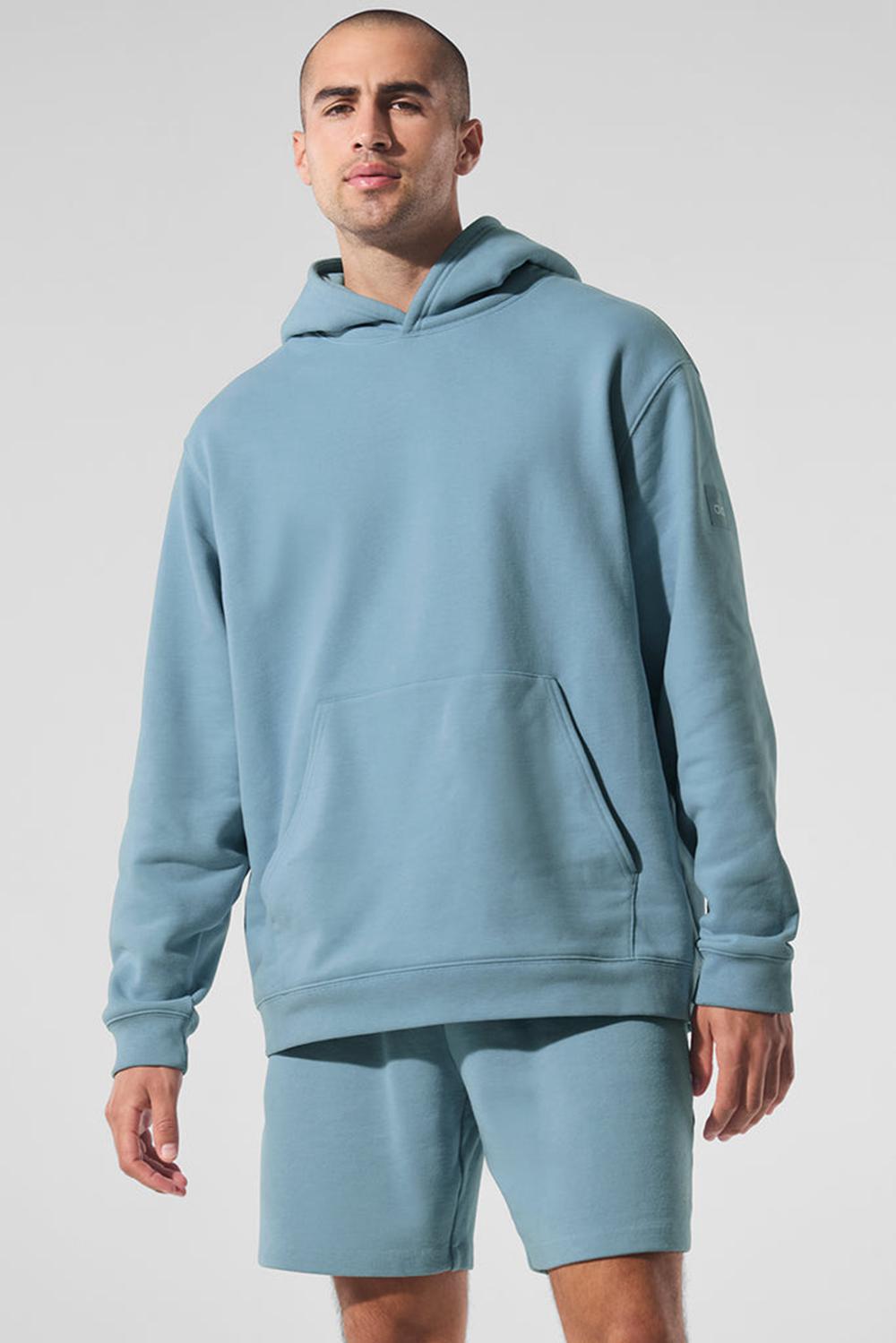 Sudadera con Capucha Alo Yoga Renown Heavy Weight Hombre Azules | España  CJBP-49786