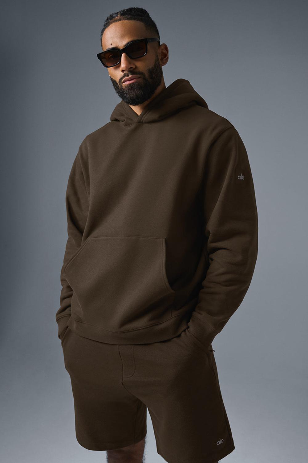 Sudadera con Capucha Alo Yoga Renown Heavy Weight Hombre Espresso | España  HUAG-68309
