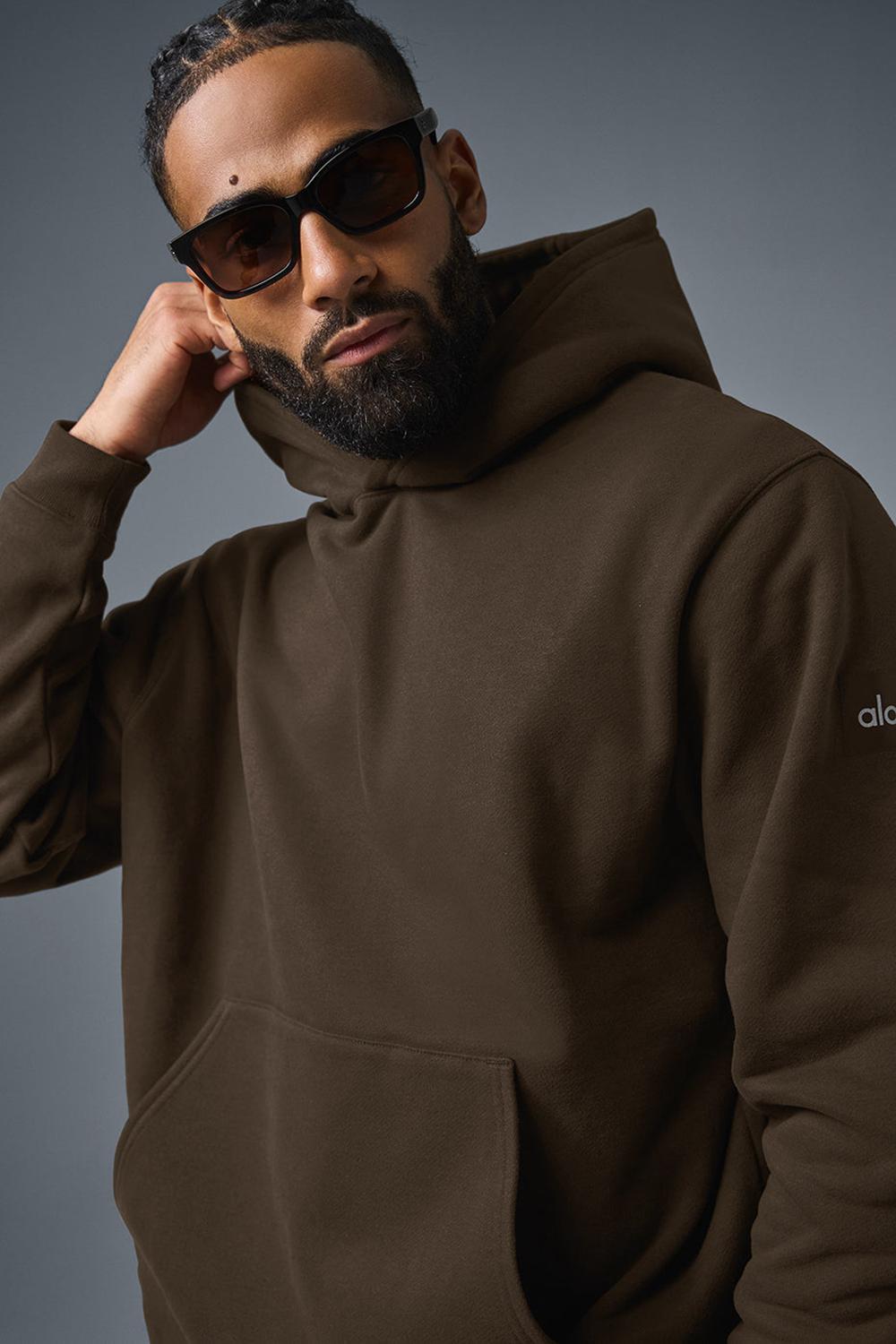 Sudadera con Capucha Alo Yoga Renown Heavy Weight Hombre Espresso | España  HUAG-68309