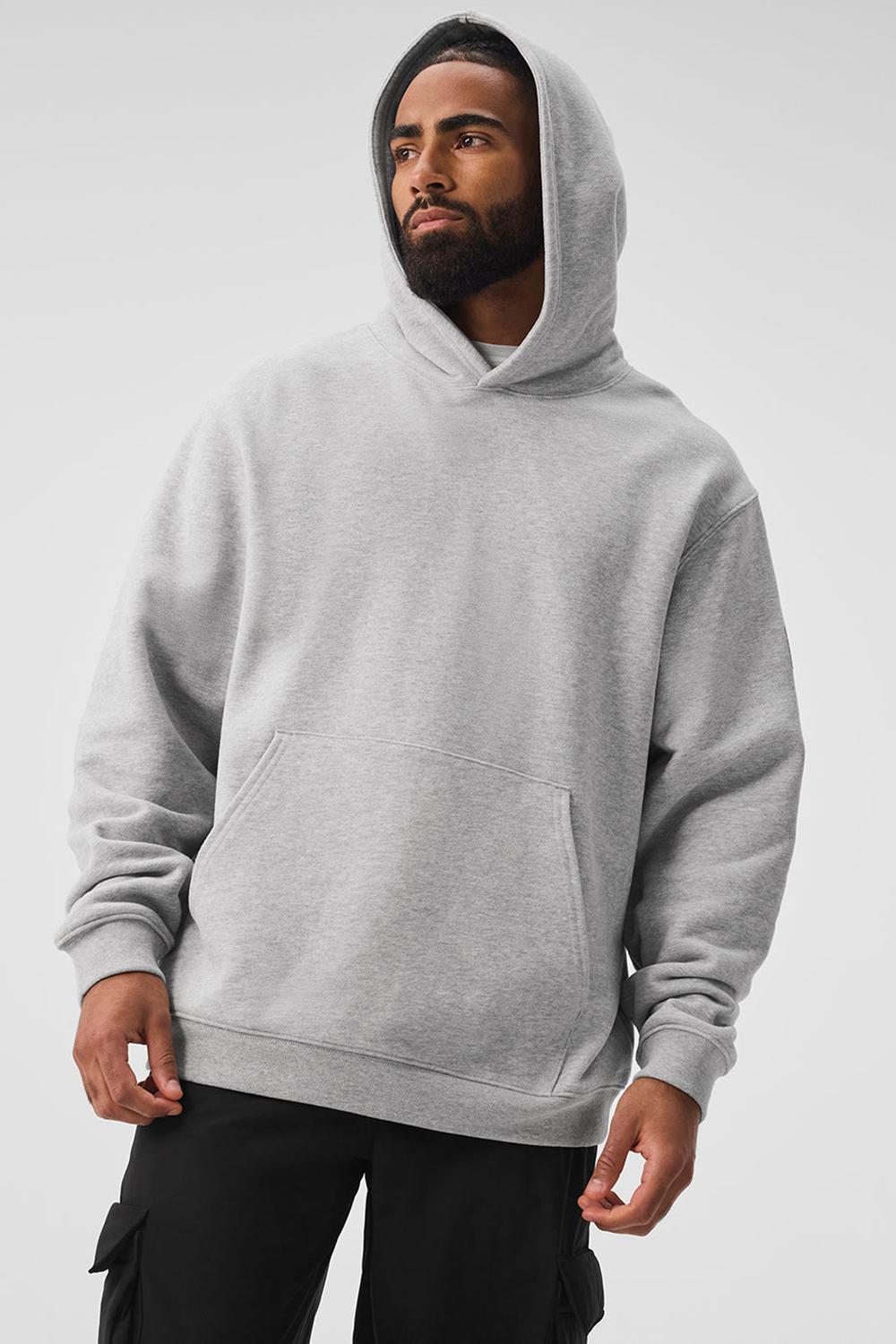 Sudadera con Capucha Alo Yoga Renown Heavy Weight Hombre Gris | España  LXFH-41956