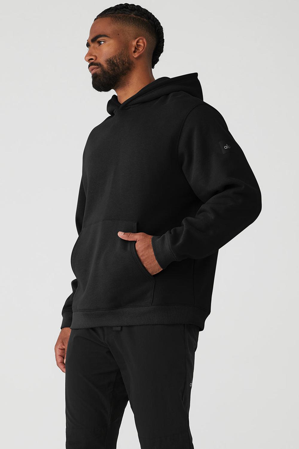 Sudadera con Capucha Alo Yoga Renown Heavy Weight Hombre Negras | España  WGZA-35176