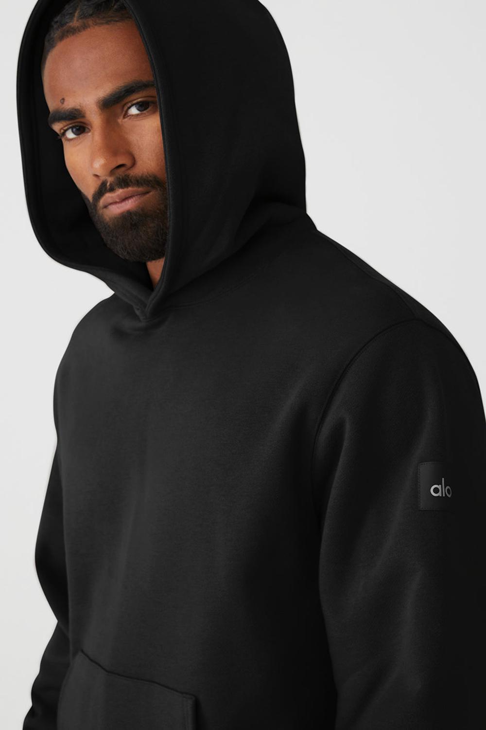 Sudadera con Capucha Alo Yoga Renown Heavy Weight Hombre Negras | España  WGZA-35176