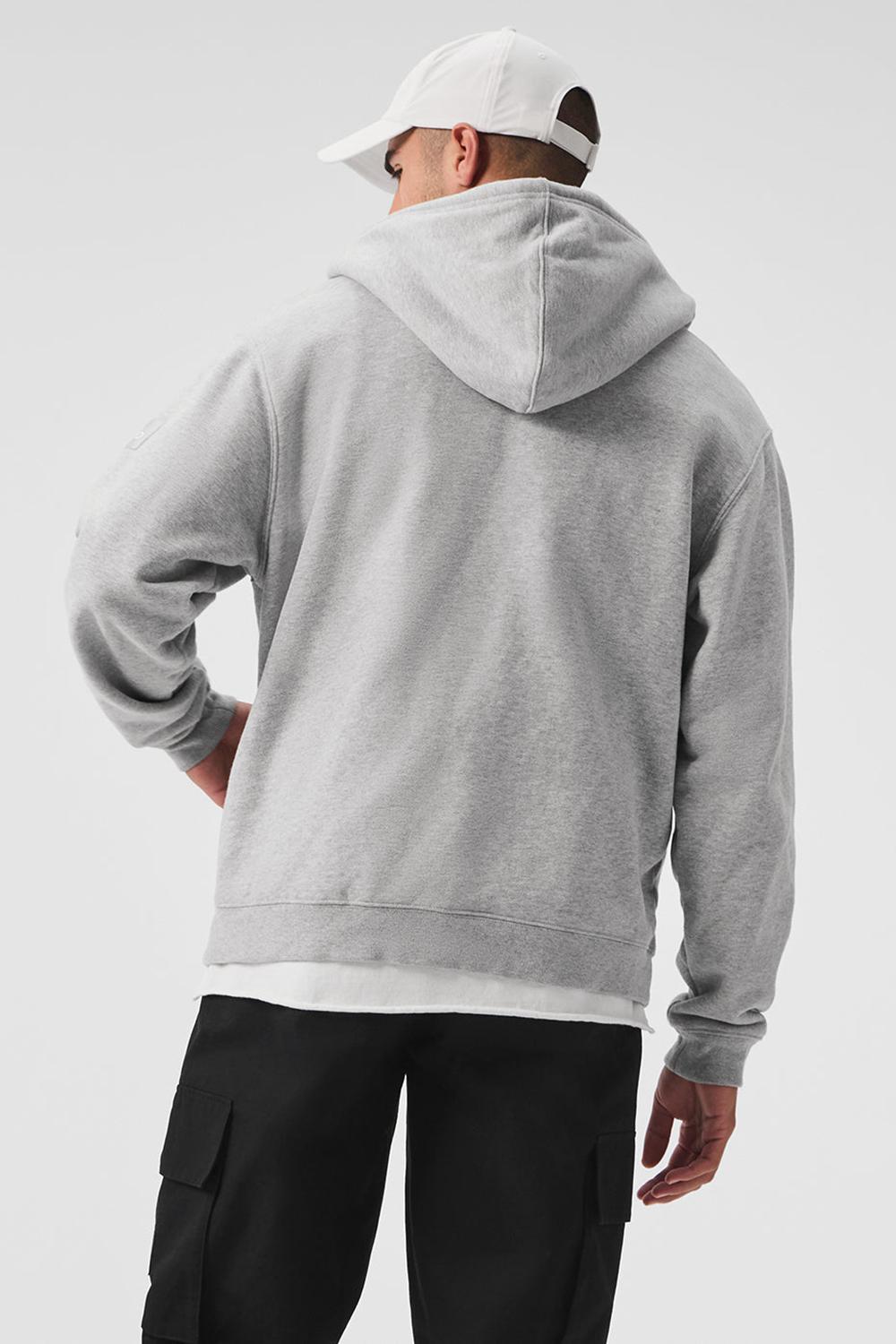 Sudadera con Capucha Alo Yoga Renown Heavy Weight Full Zip Hombre Gris | España  YMWT-61985