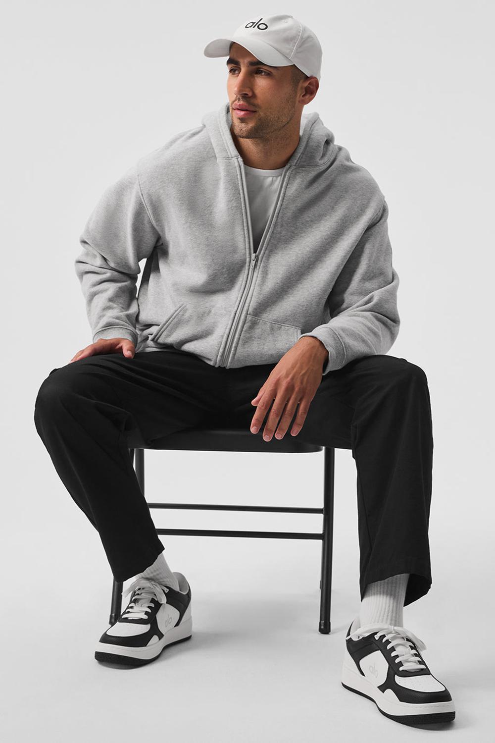 Sudadera con Capucha Alo Yoga Renown Heavy Weight Full Zip Hombre Gris | España  YMWT-61985