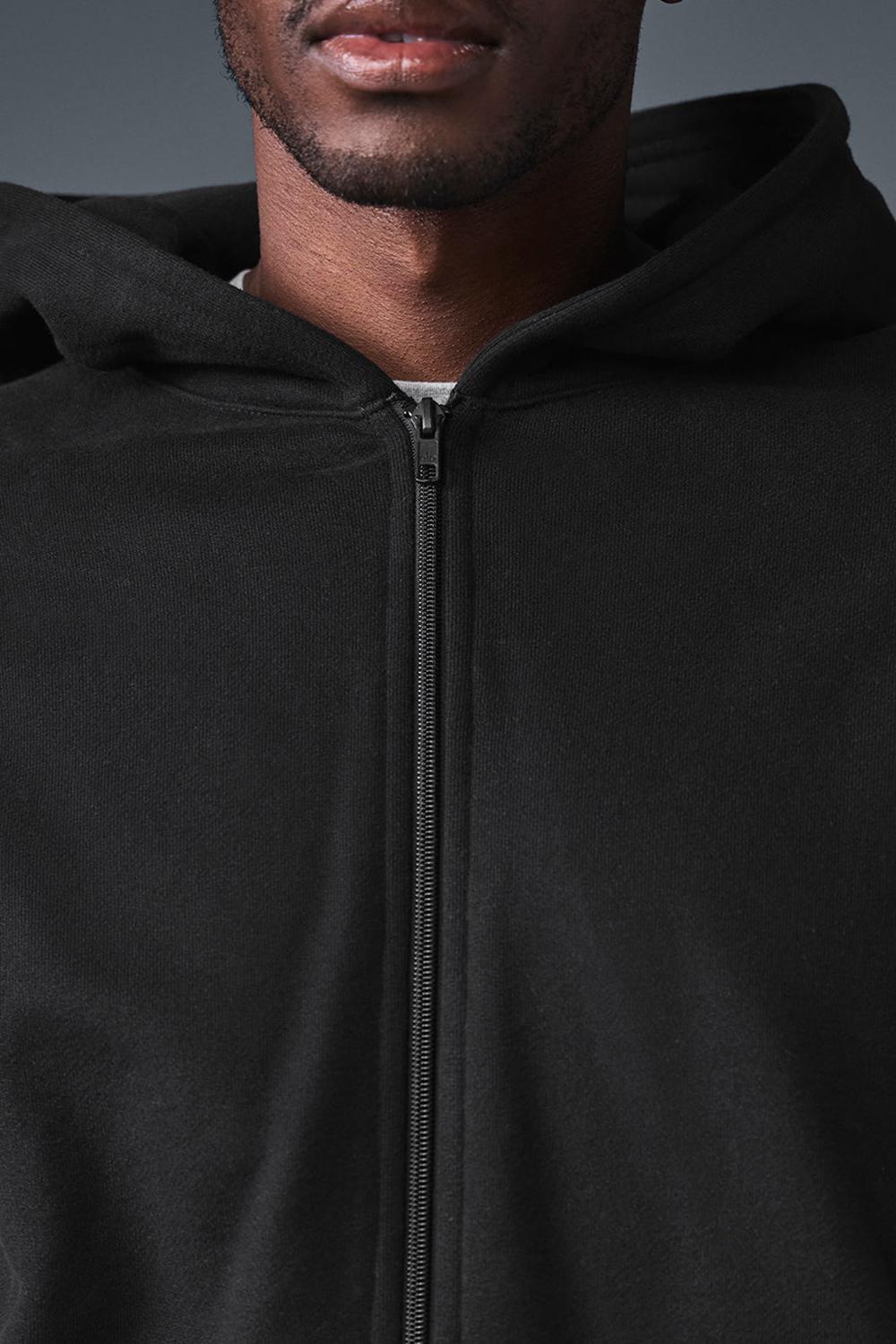 Sudadera con Capucha Alo Yoga Renown Heavy Weight Full Zip Hombre Negras | España  MFJI-64501