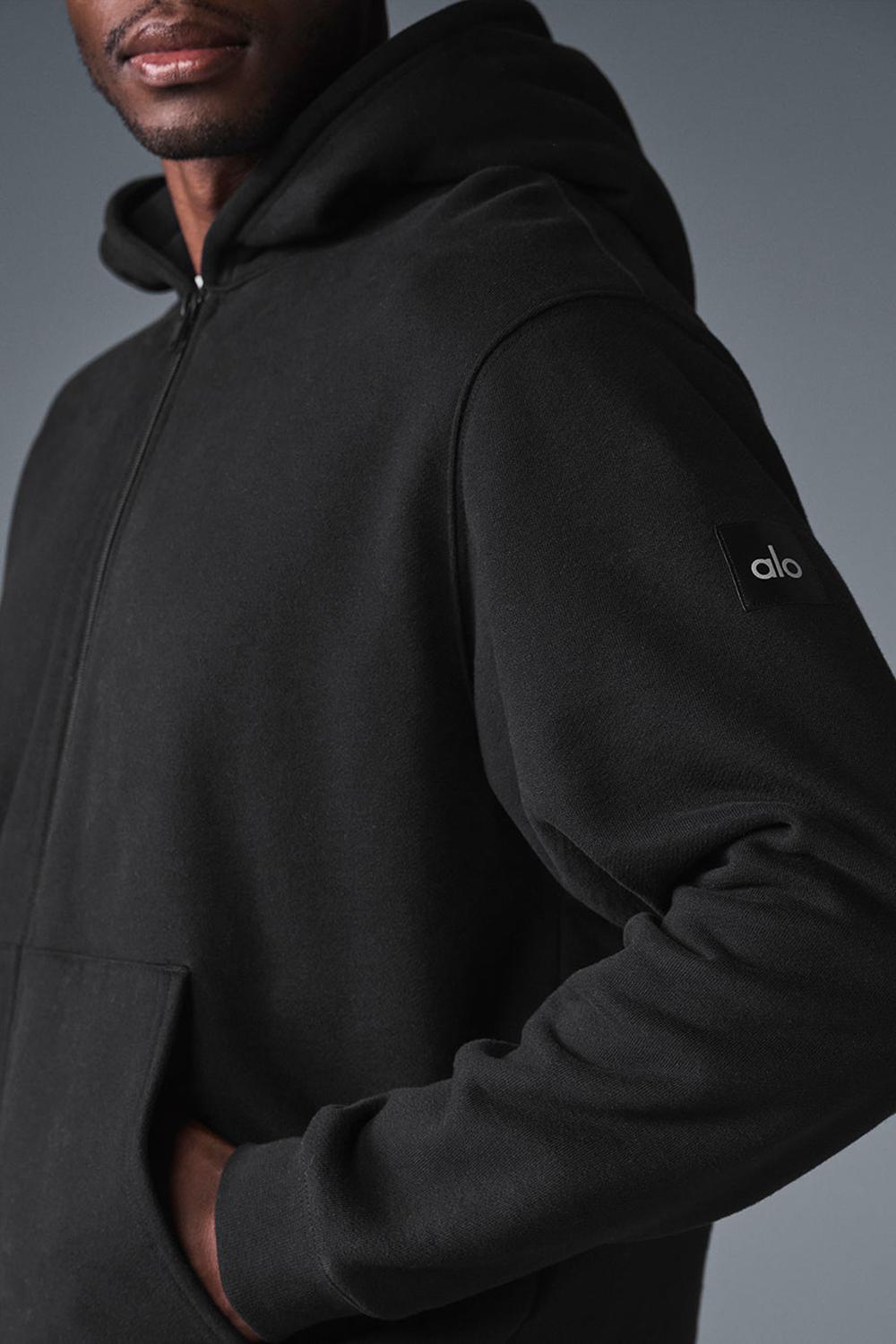 Sudadera con Capucha Alo Yoga Renown Heavy Weight Full Zip Hombre Negras | España  MFJI-64501